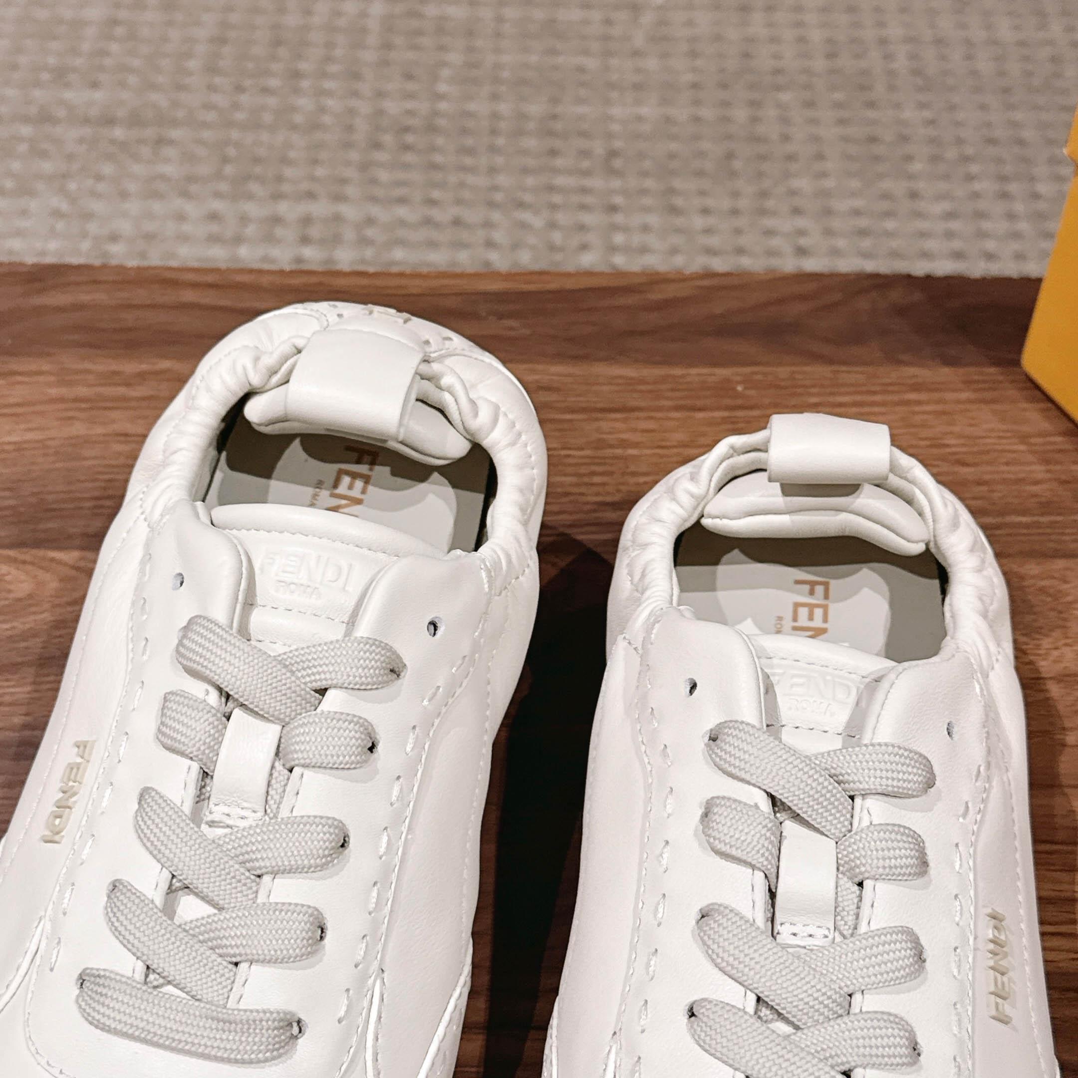 Fendi White Leather Low-Tops Sneakers - DopestKickz