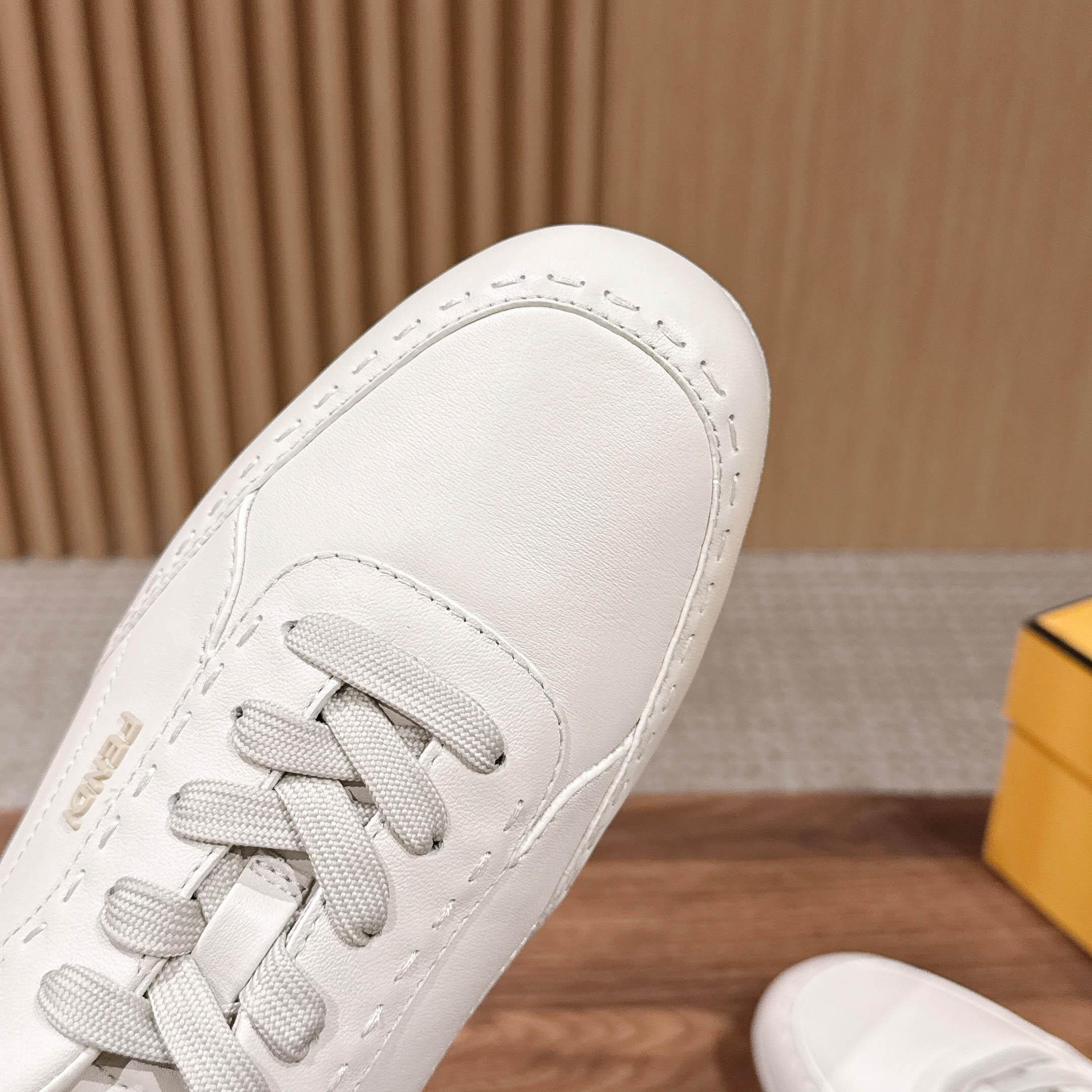 Fendi White Leather Low-Tops Sneakers - DopestKickz
