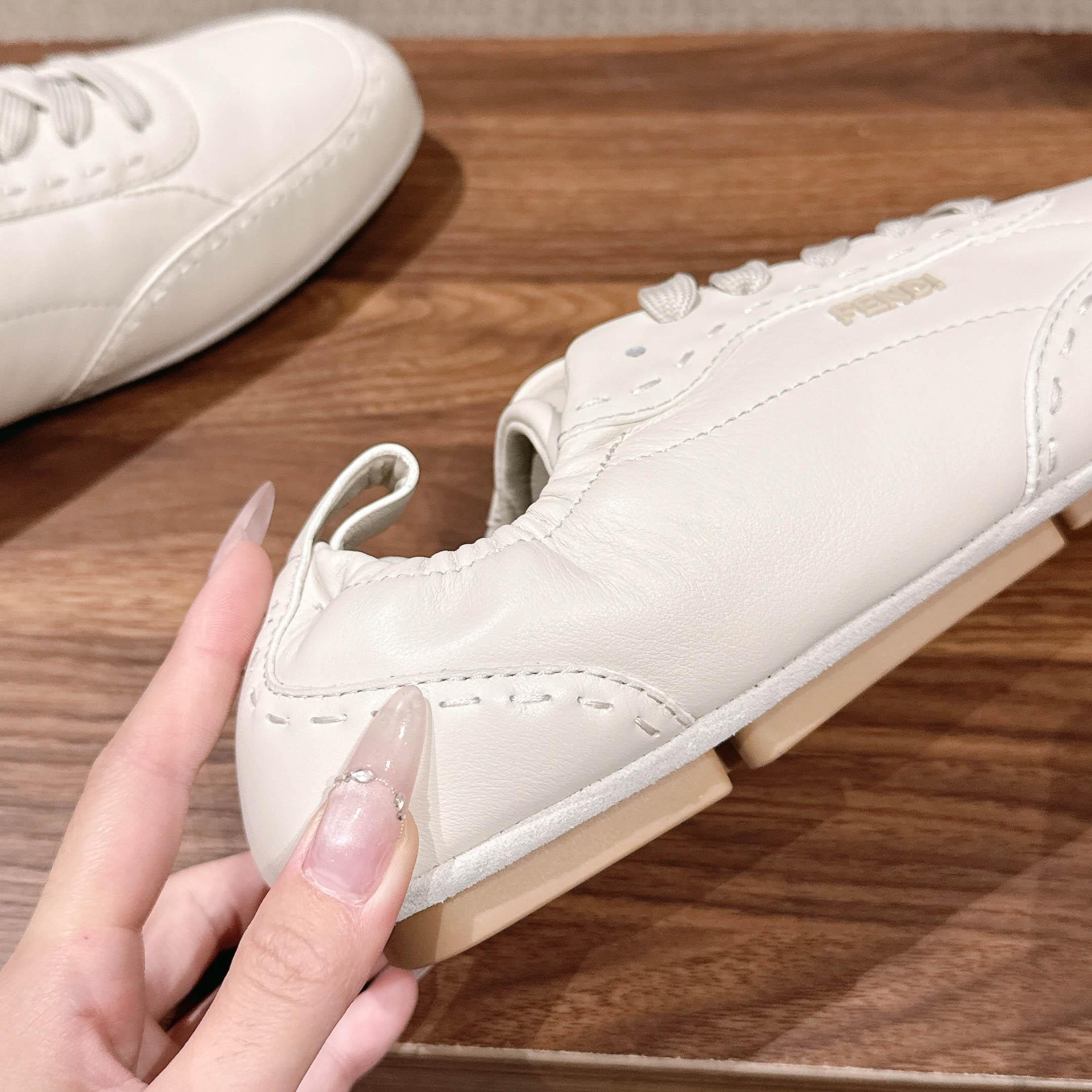 Fendi White Leather Low-Tops Sneakers - DopestKickz