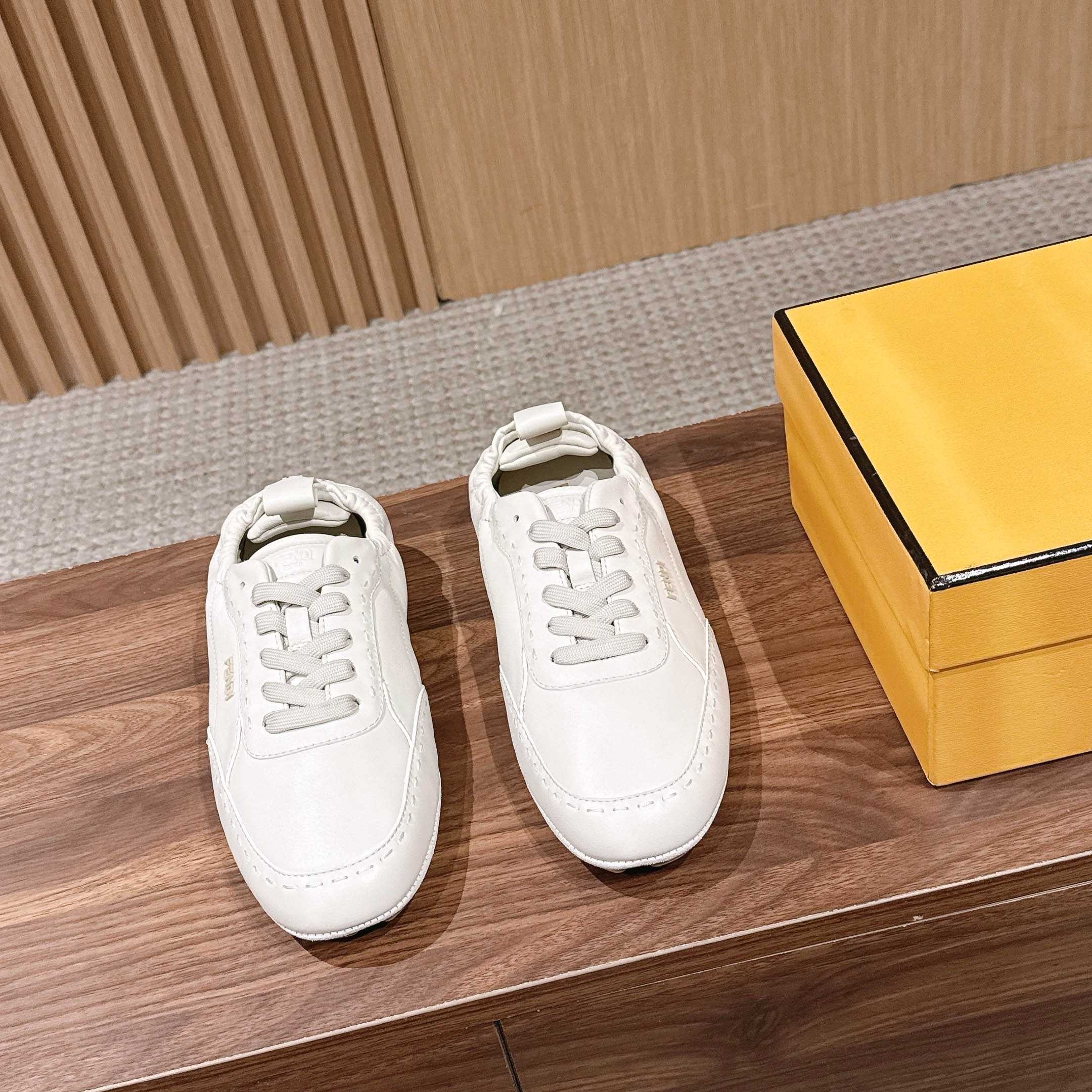 Fendi White Leather Low-Tops Sneakers - DopestKickz