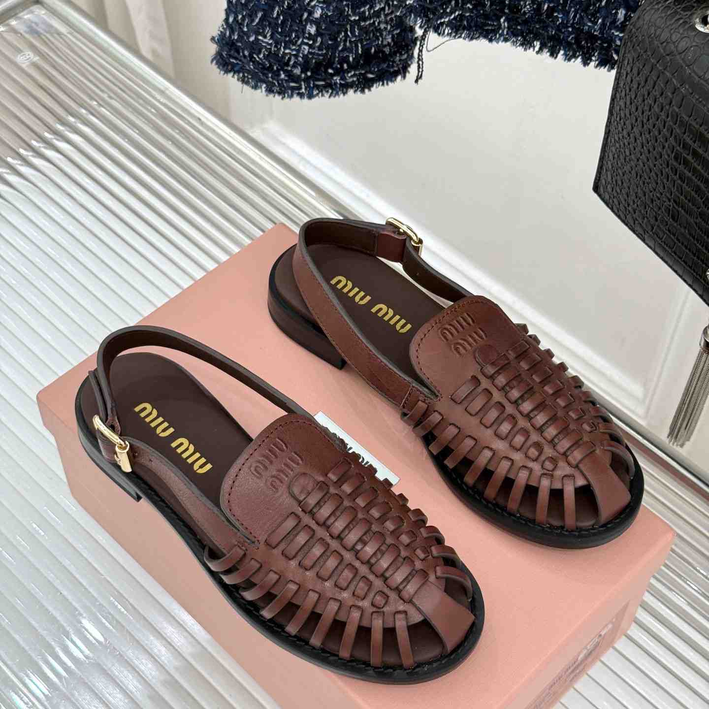 Miu Miu Leather Slingback Loafers - DopestKickz