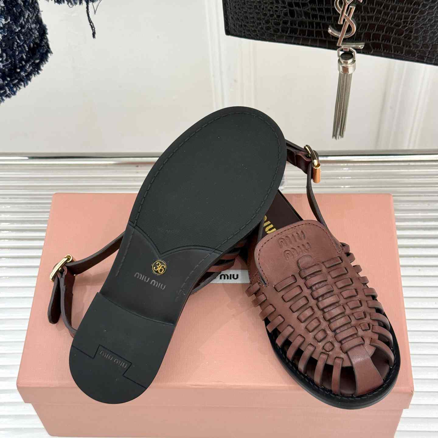 Miu Miu Leather Slingback Loafers - DopestKickz