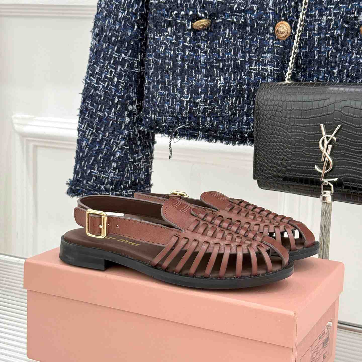 Miu Miu Leather Slingback Loafers - DopestKickz