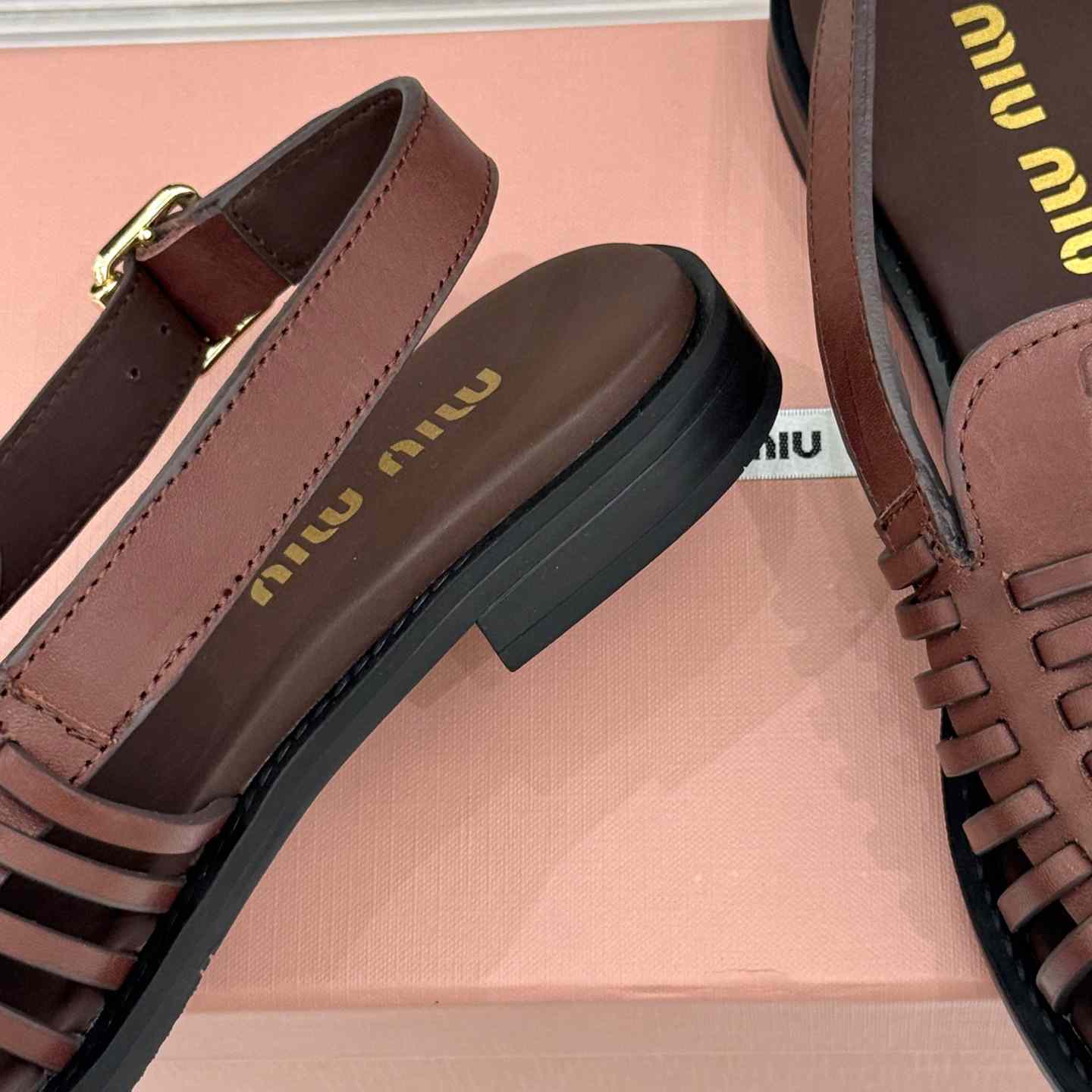 Miu Miu Leather Slingback Loafers - DopestKickz