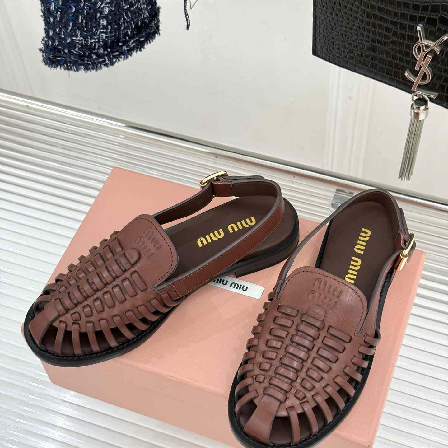 Miu Miu Leather Slingback Loafers - DopestKickz