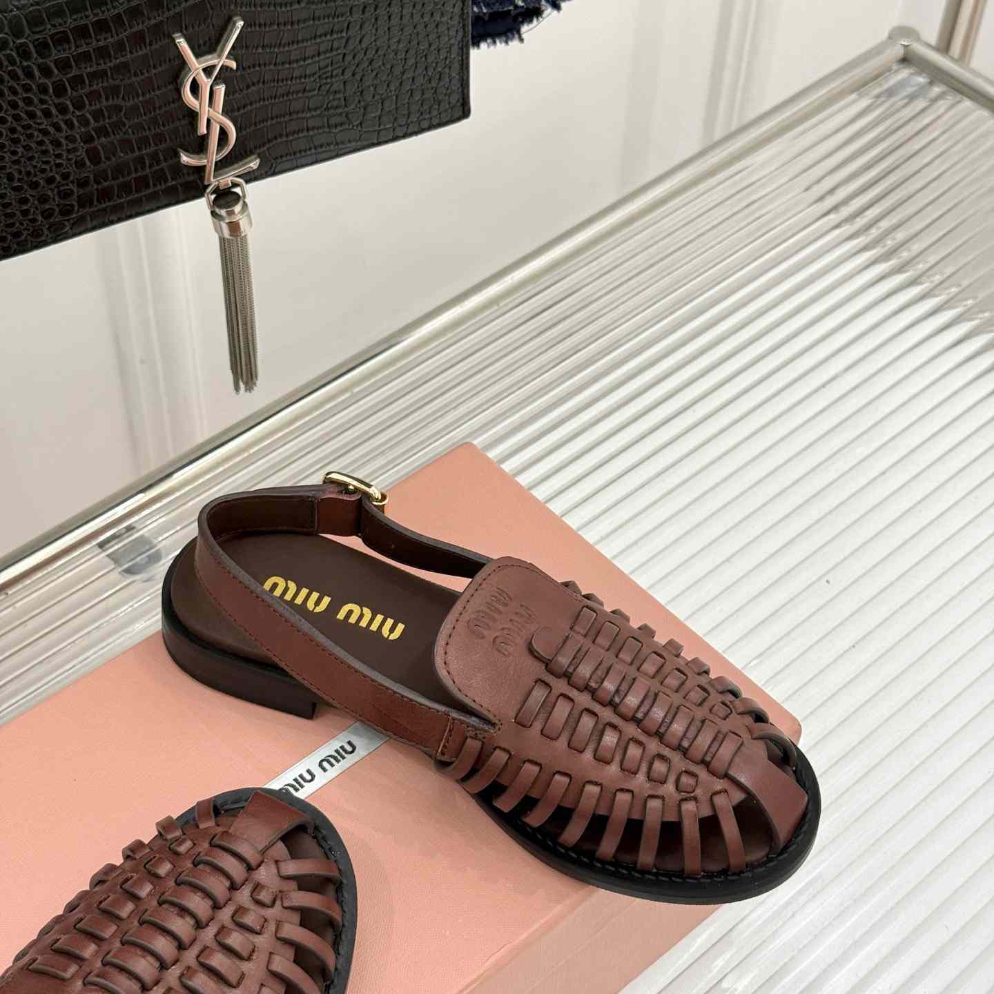 Miu Miu Leather Slingback Loafers - DopestKickz