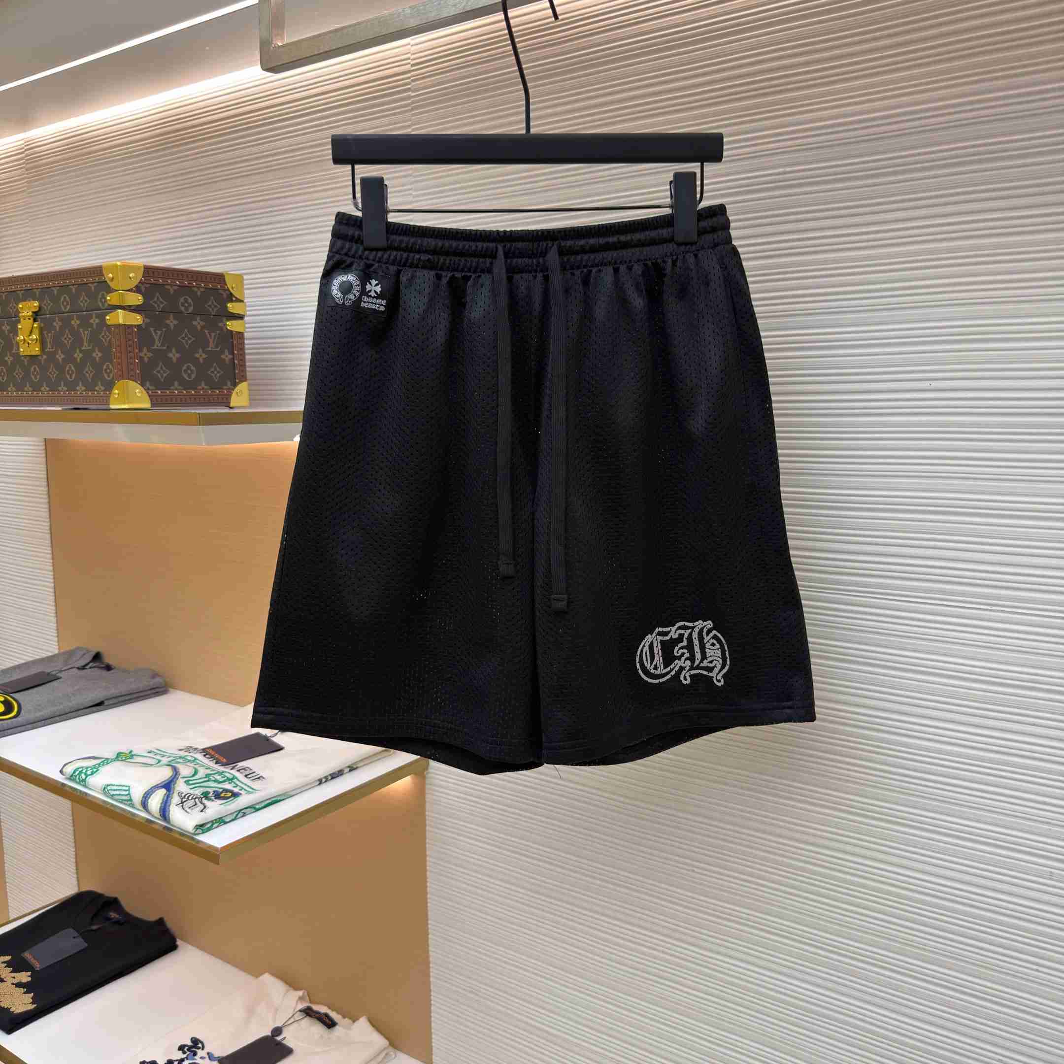 Chrome Hearts Mesh Varsity Shorts 'Black' - DopestKickz