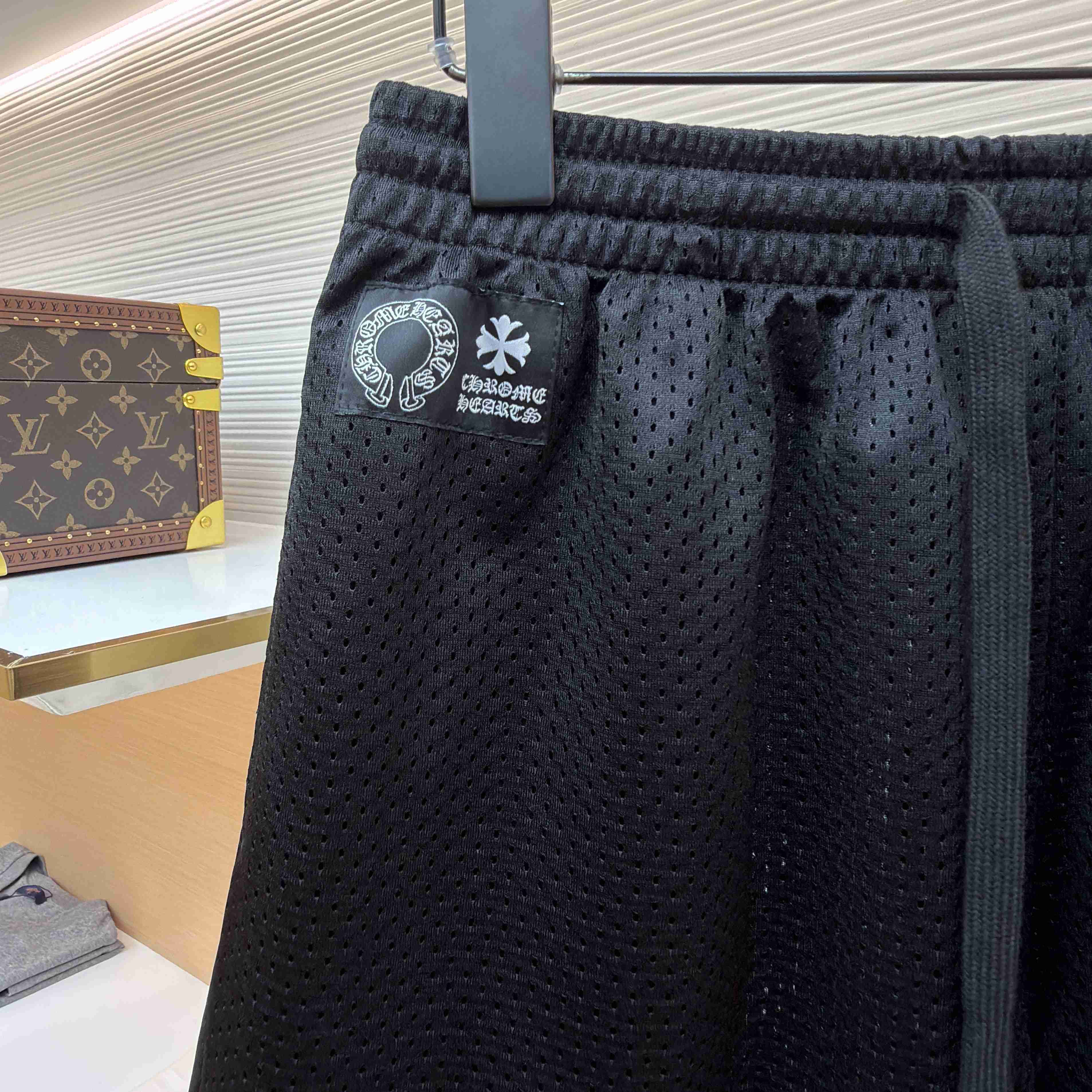 Chrome Hearts Mesh Varsity Shorts 'Black' - DopestKickz