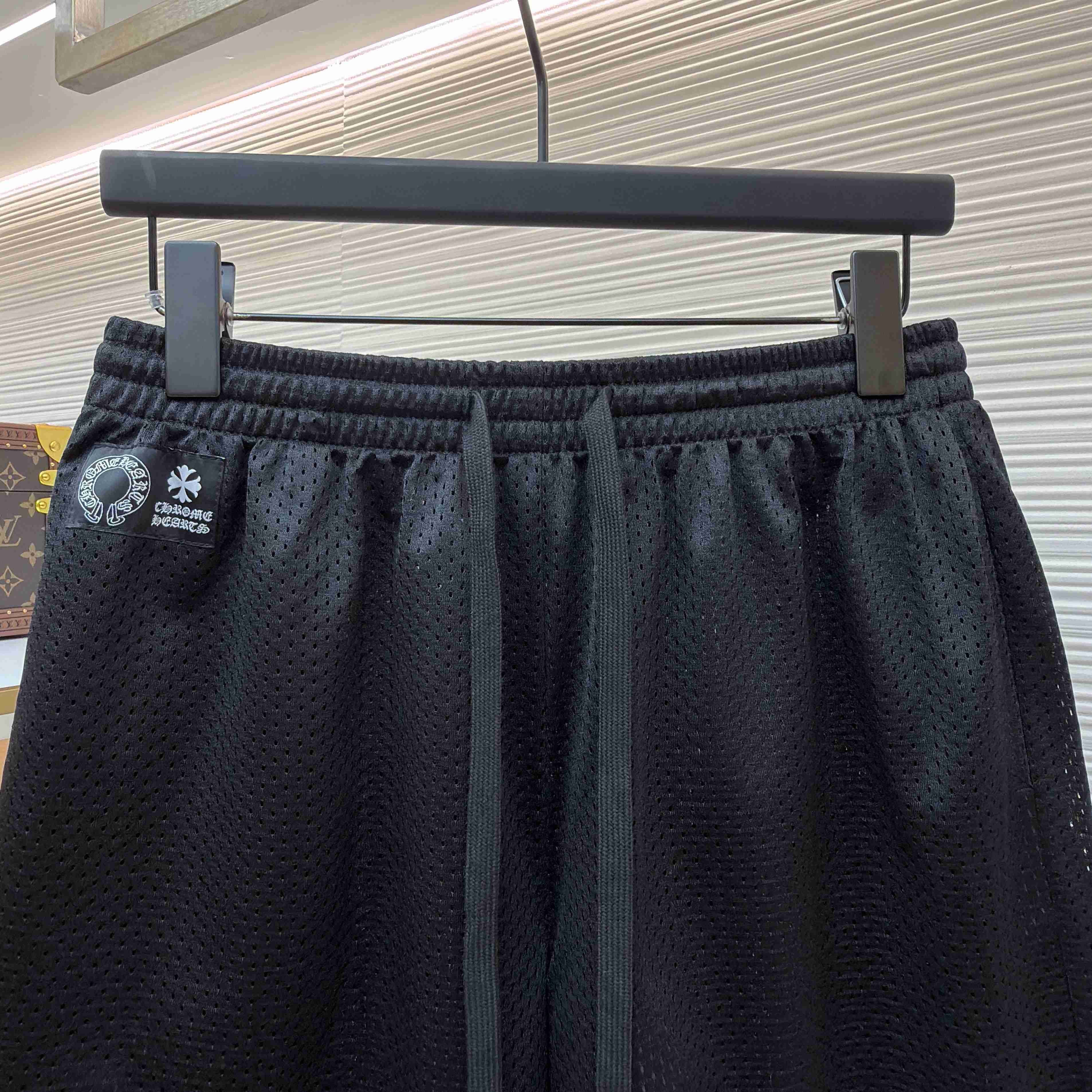 Chrome Hearts Mesh Varsity Shorts 'Black' - DopestKickz