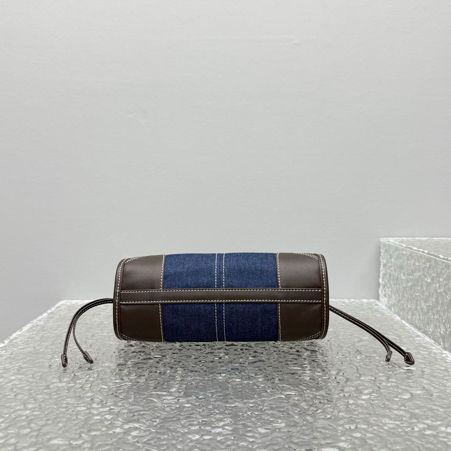 Prada Bonnie Small Denim And Leather Handbag - DopestKickz