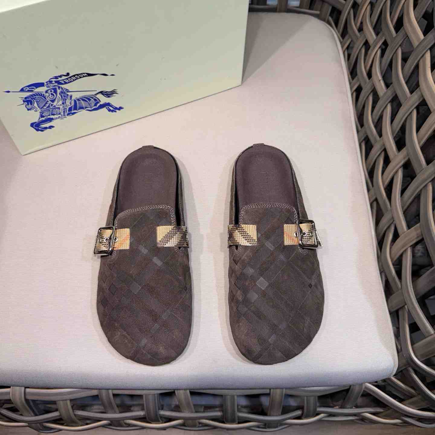 Burberry Suede Urchin Clogs - DopestKickz