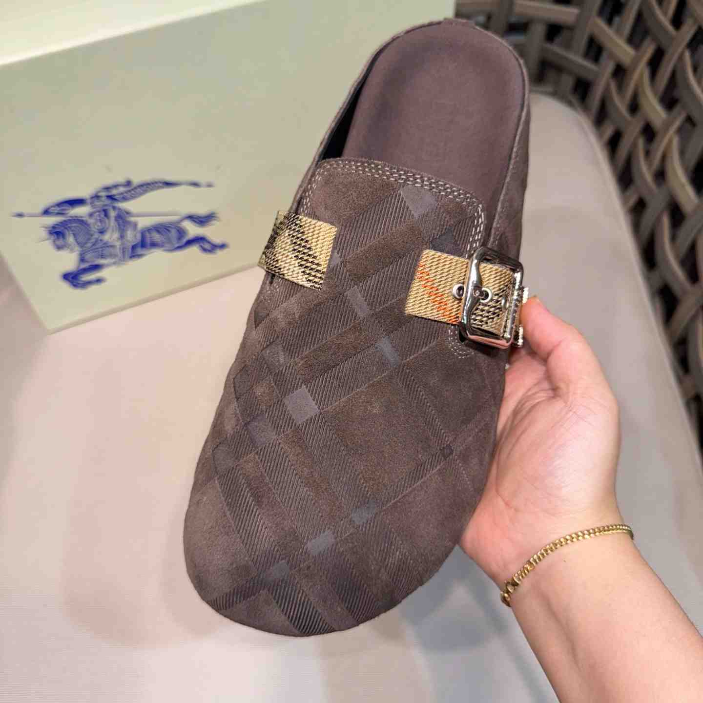 Burberry Suede Urchin Clogs - DopestKickz