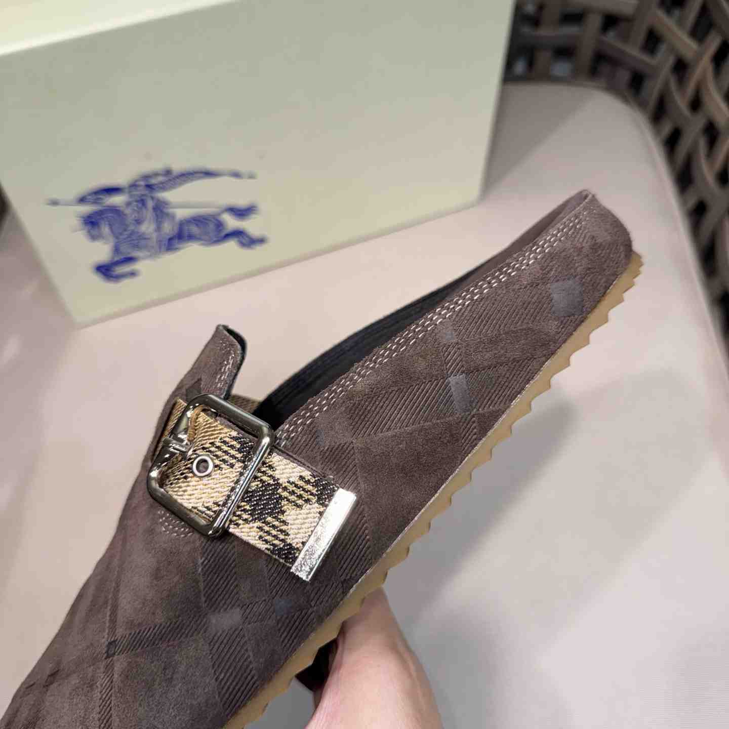 Burberry Suede Urchin Clogs - DopestKickz