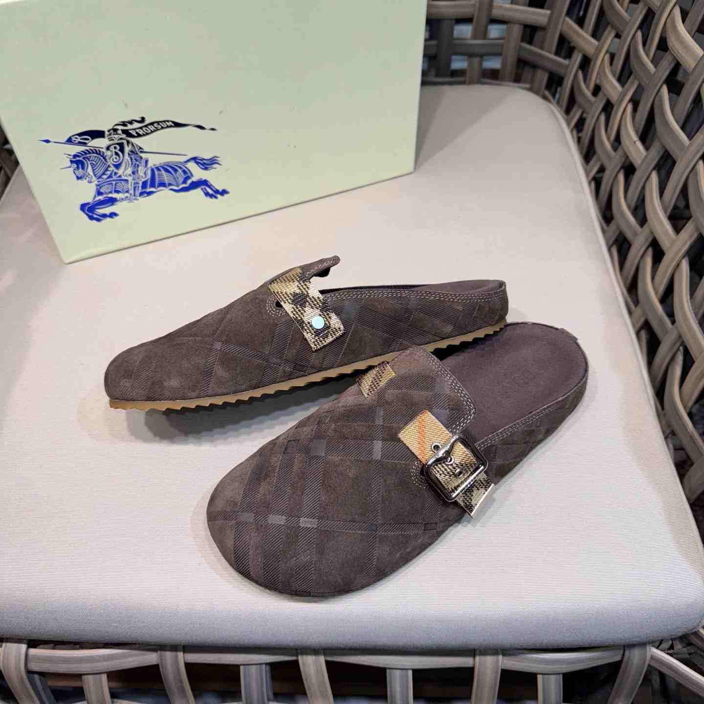 Burberry Suede Urchin Clogs - DopestKickz
