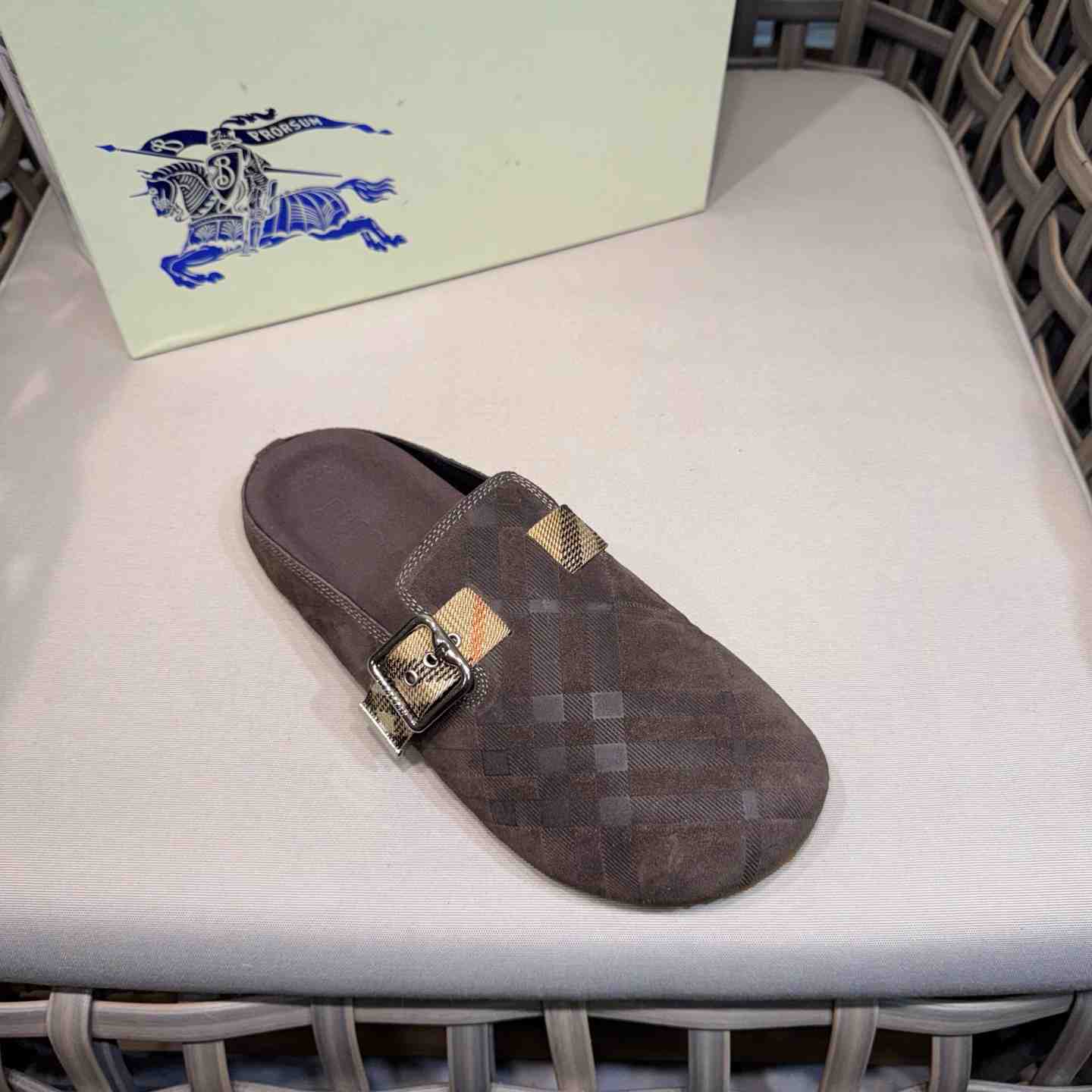 Burberry Suede Urchin Clogs - DopestKickz