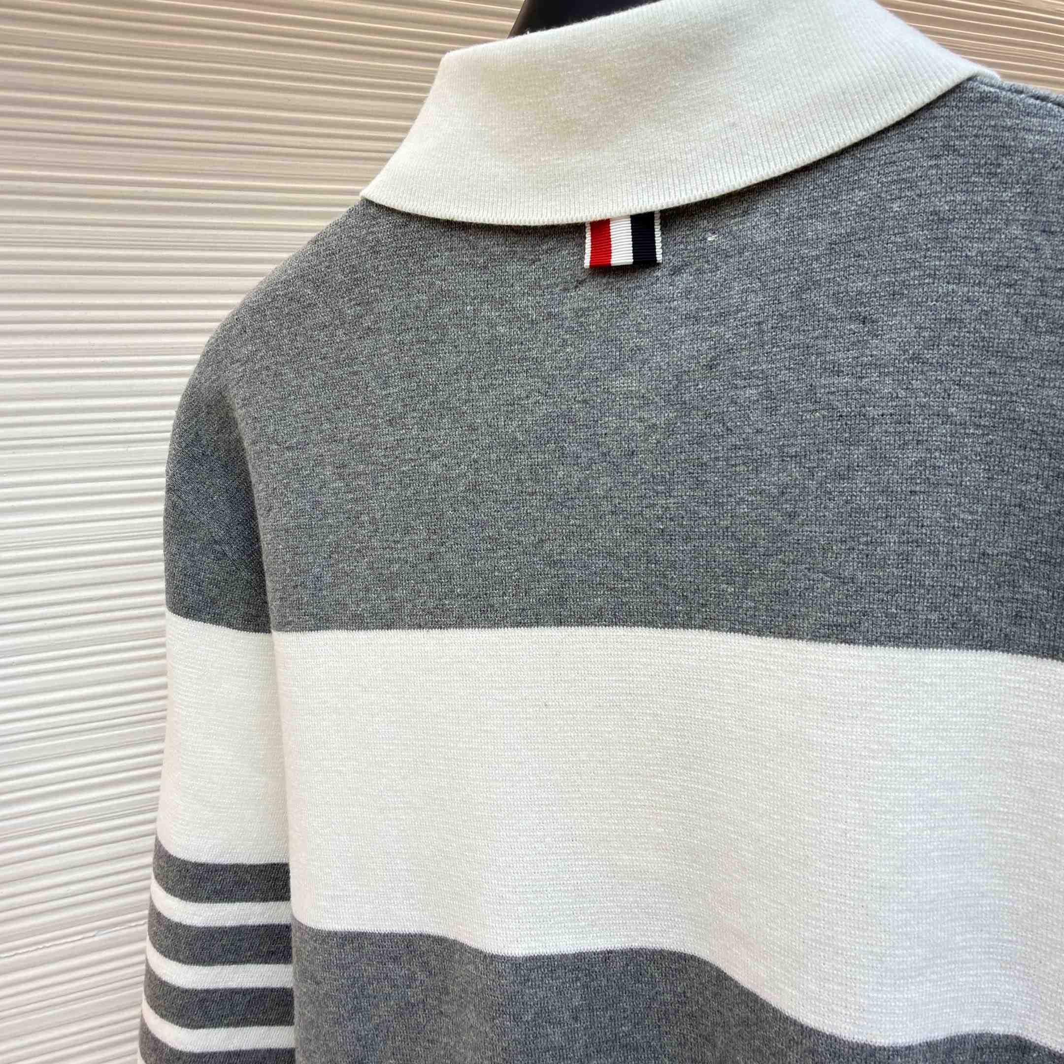 Thom Browne Striped Polo Shirt - DopestKickz
