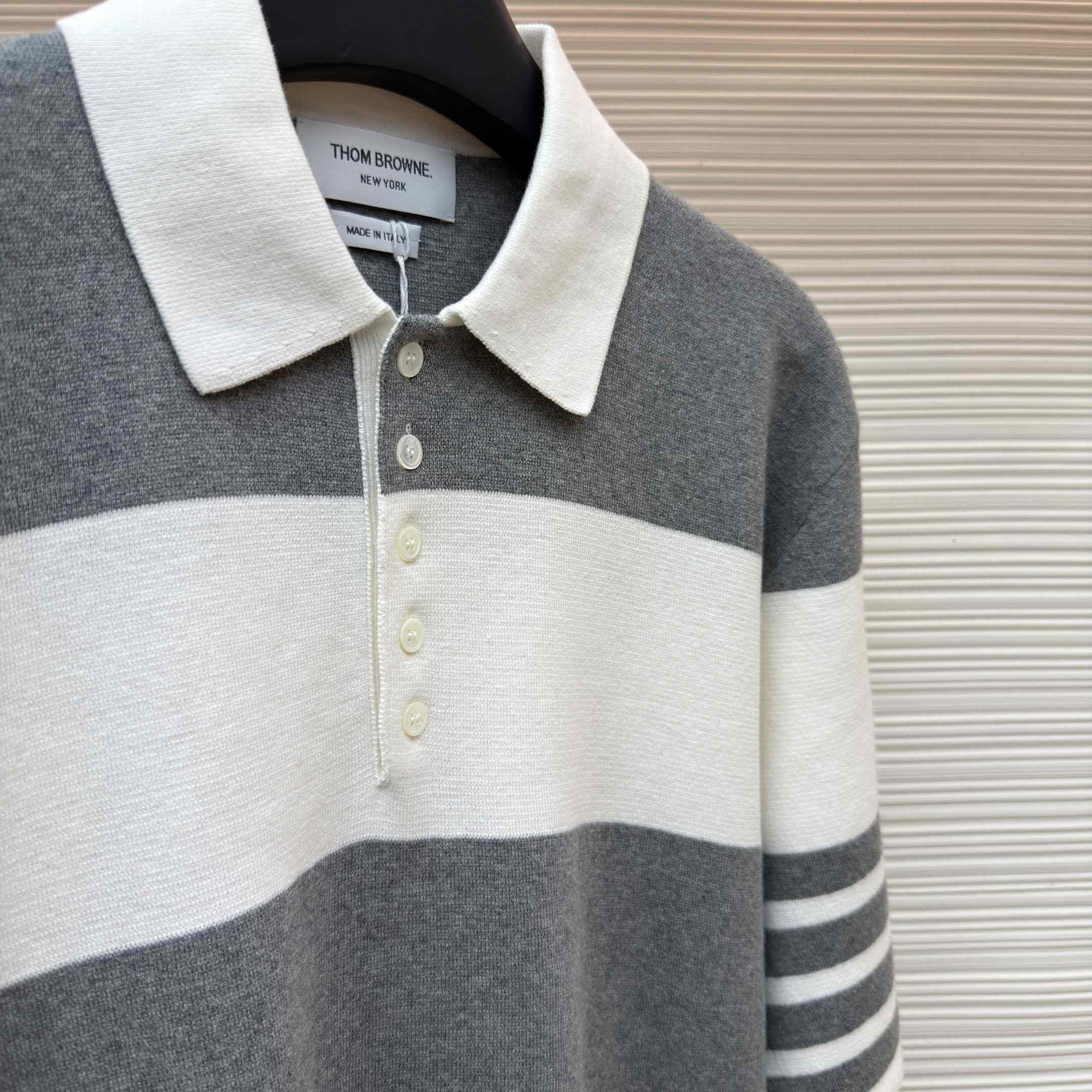 Thom Browne Striped Polo Shirt - DopestKickz