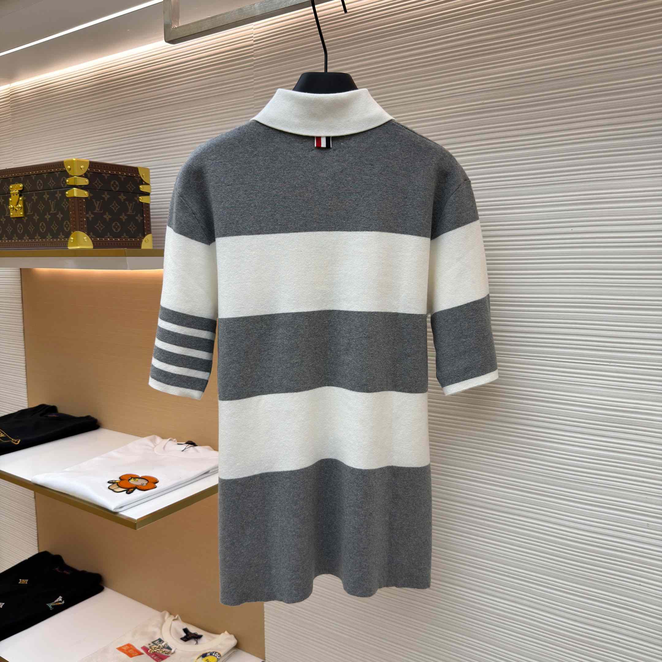 Thom Browne Striped Polo Shirt - DopestKickz