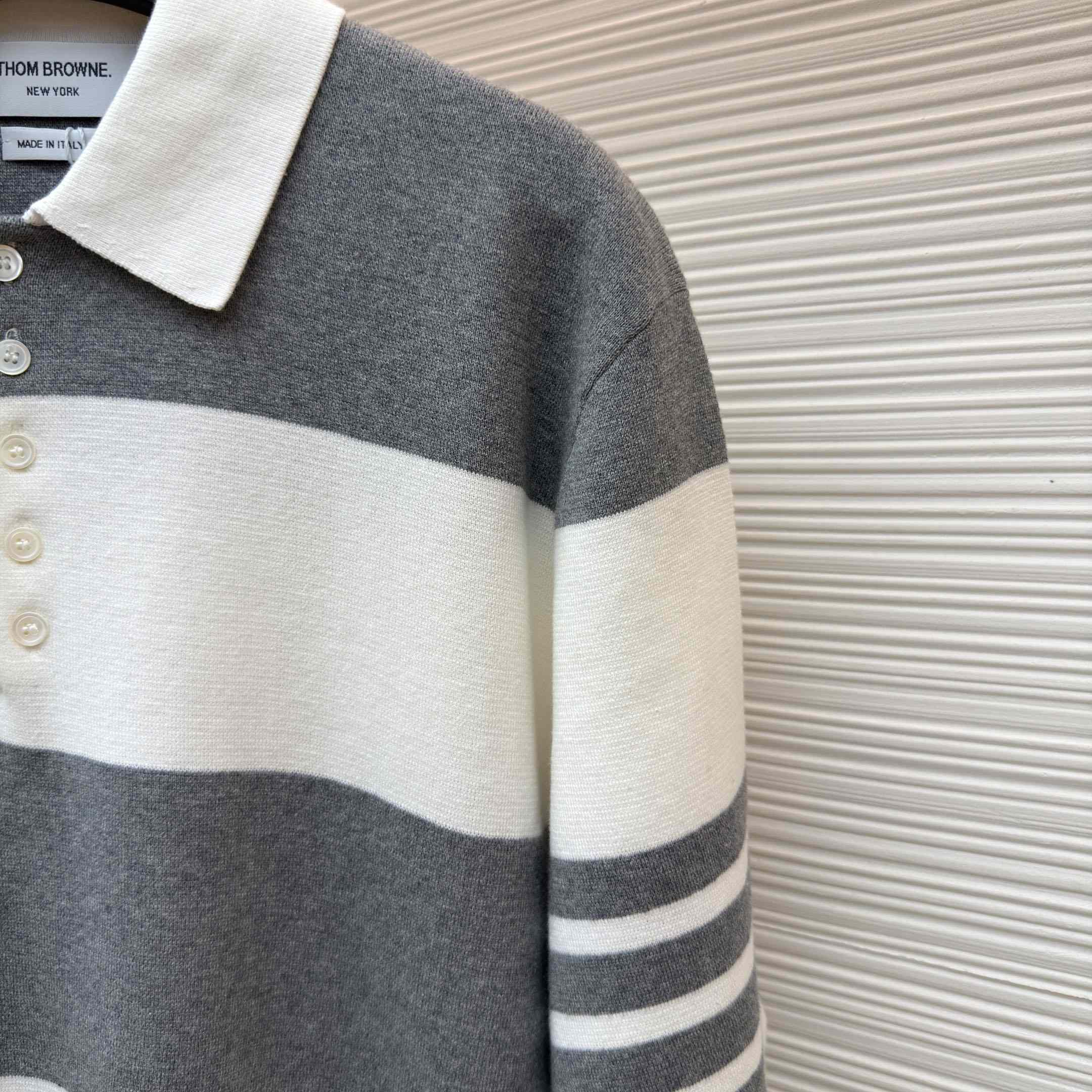 Thom Browne Striped Polo Shirt - DopestKickz