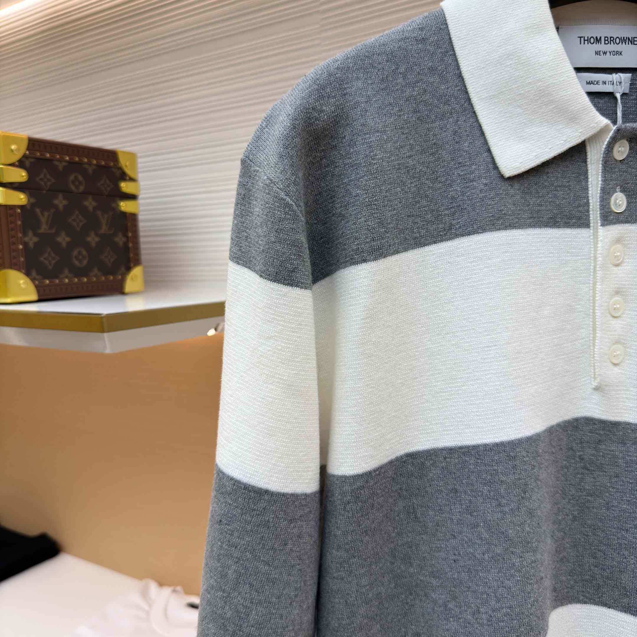 Thom Browne Striped Polo Shirt - DopestKickz