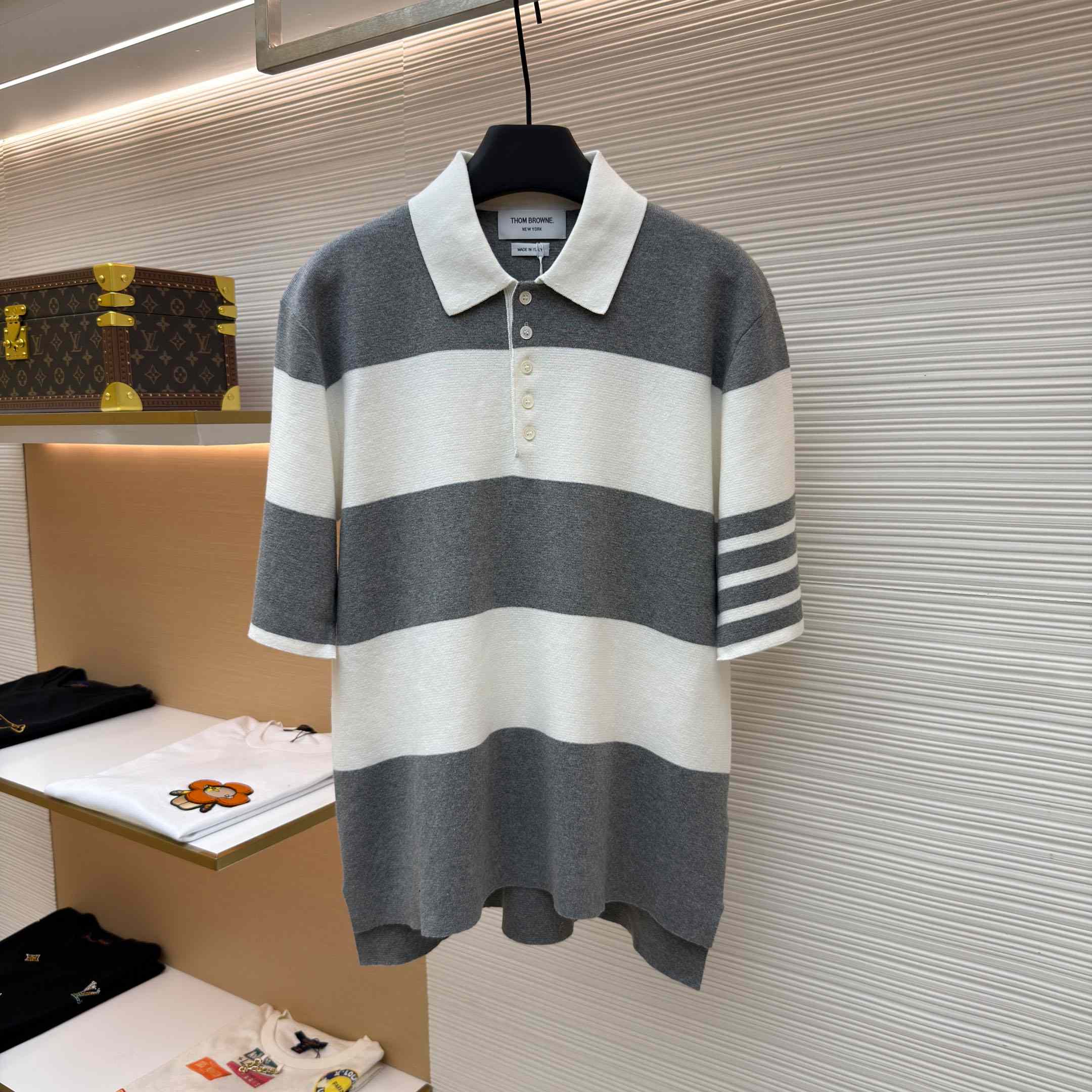 Thom Browne Striped Polo Shirt - DopestKickz
