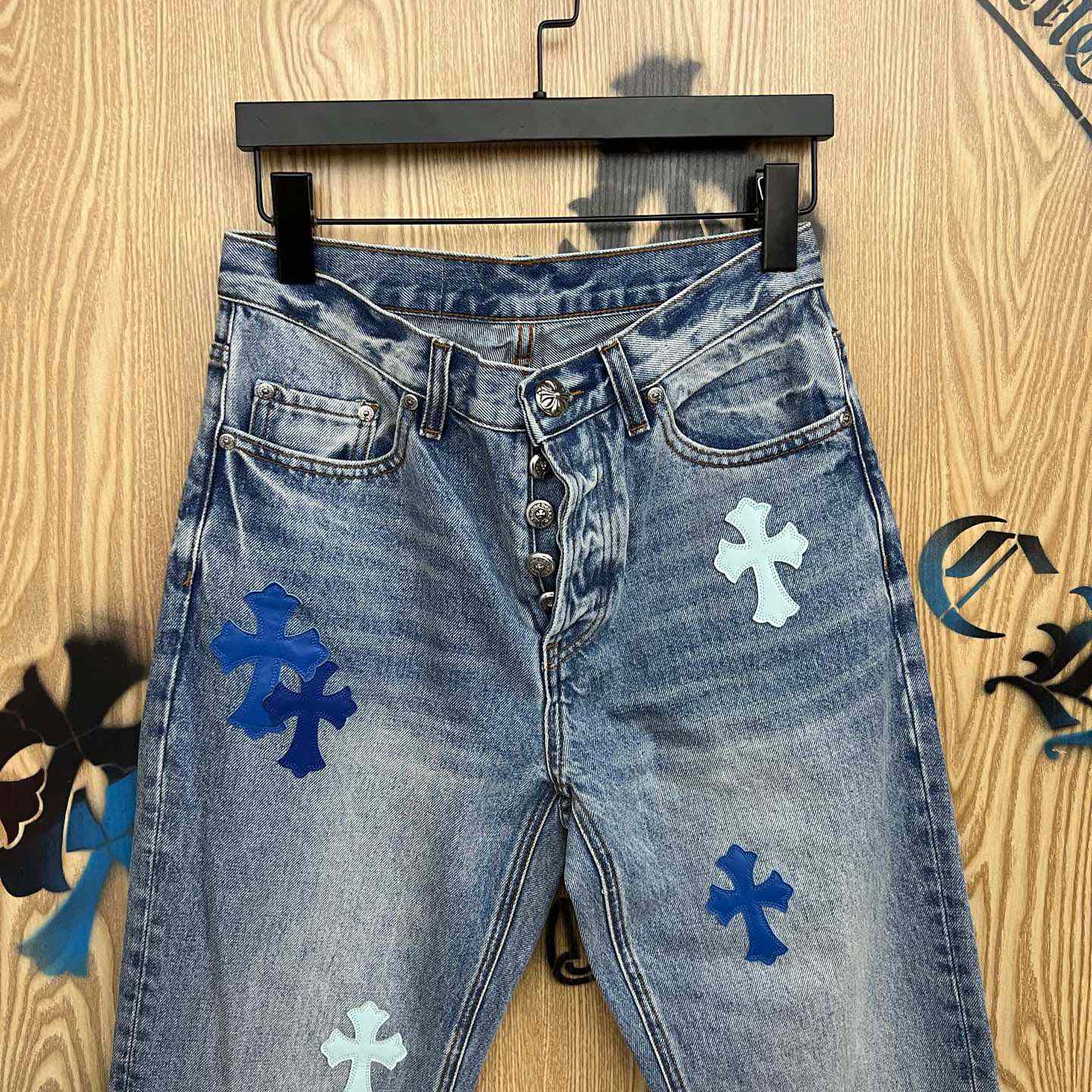 Chrome Hearts BLUE TRICOLOR PATCH DENIM - DopestKickz