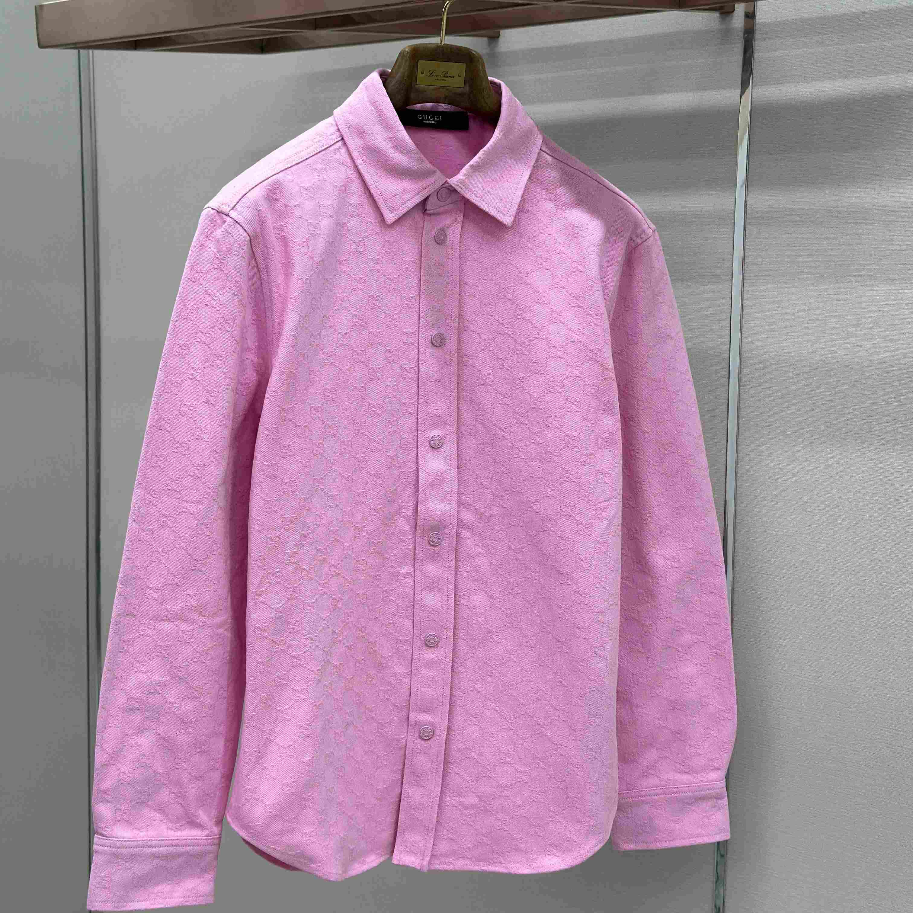 Gucci  Dyed GG Cotton Denim Jacquard Shirt - DopestKickz