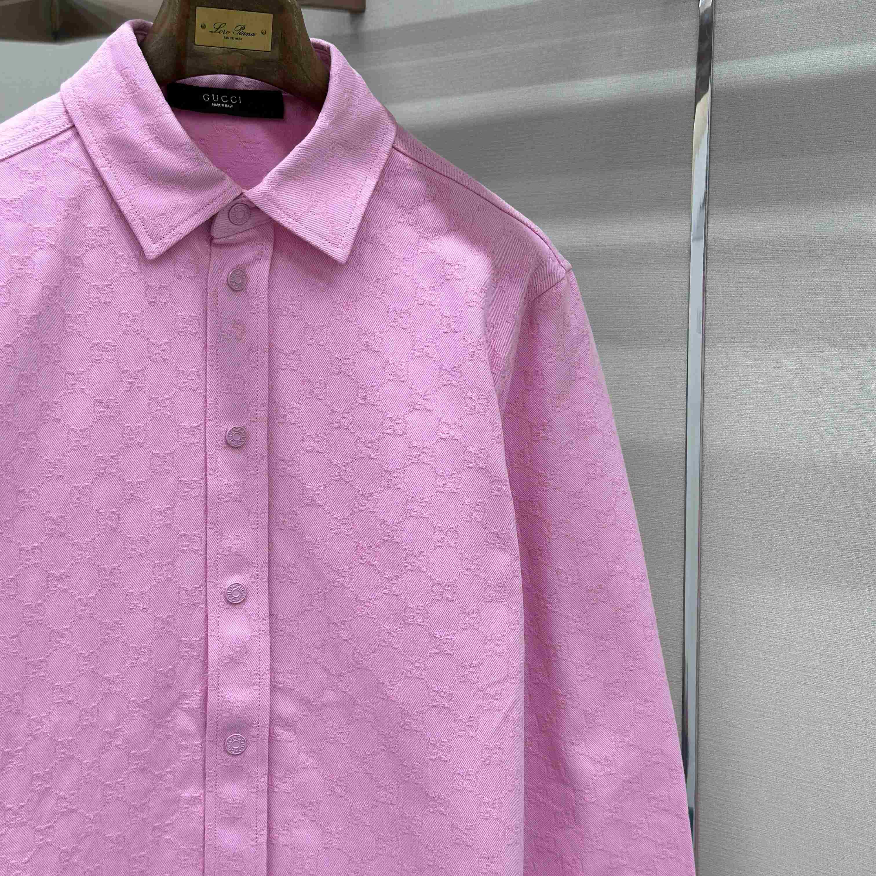 Gucci  Dyed GG Cotton Denim Jacquard Shirt - DopestKickz