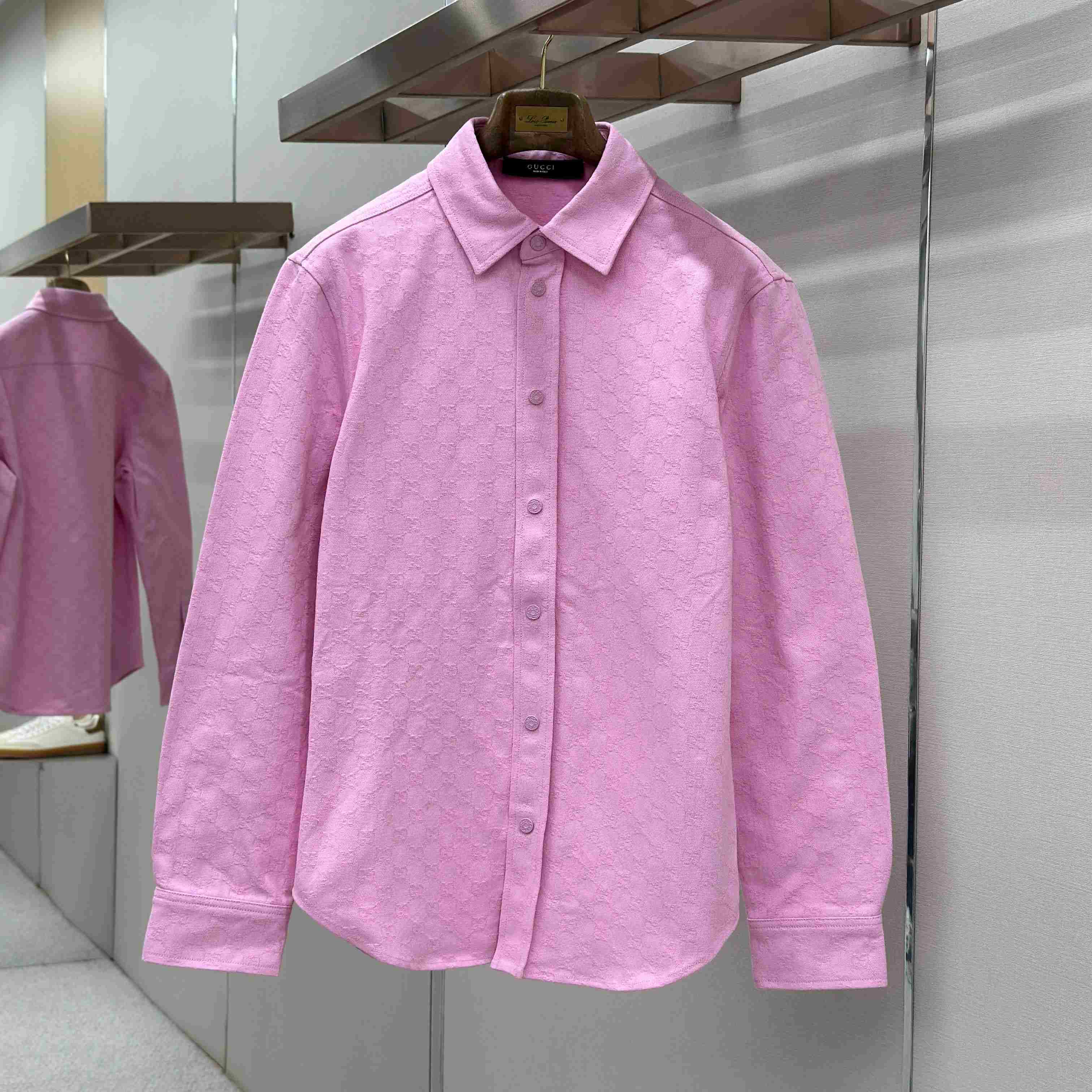 Gucci  Dyed GG Cotton Denim Jacquard Shirt - DopestKickz