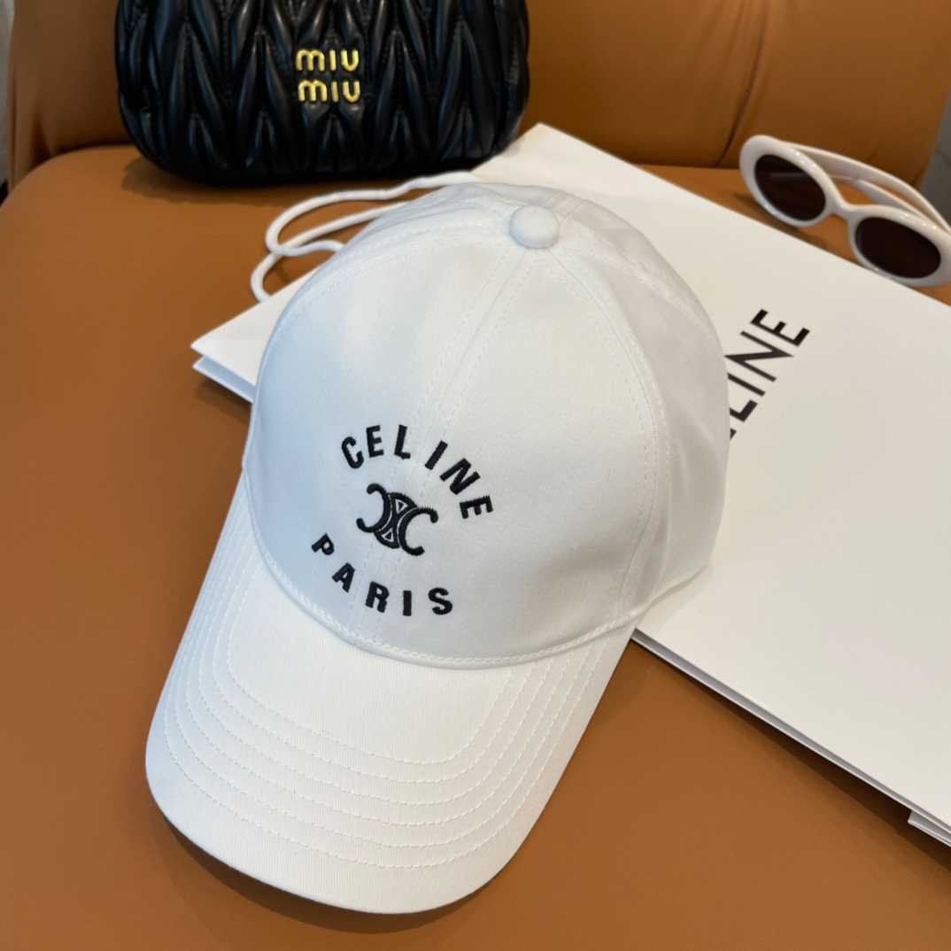 Celine Paris Triomphe Embroidered Baseball Cap  - DopestKickz