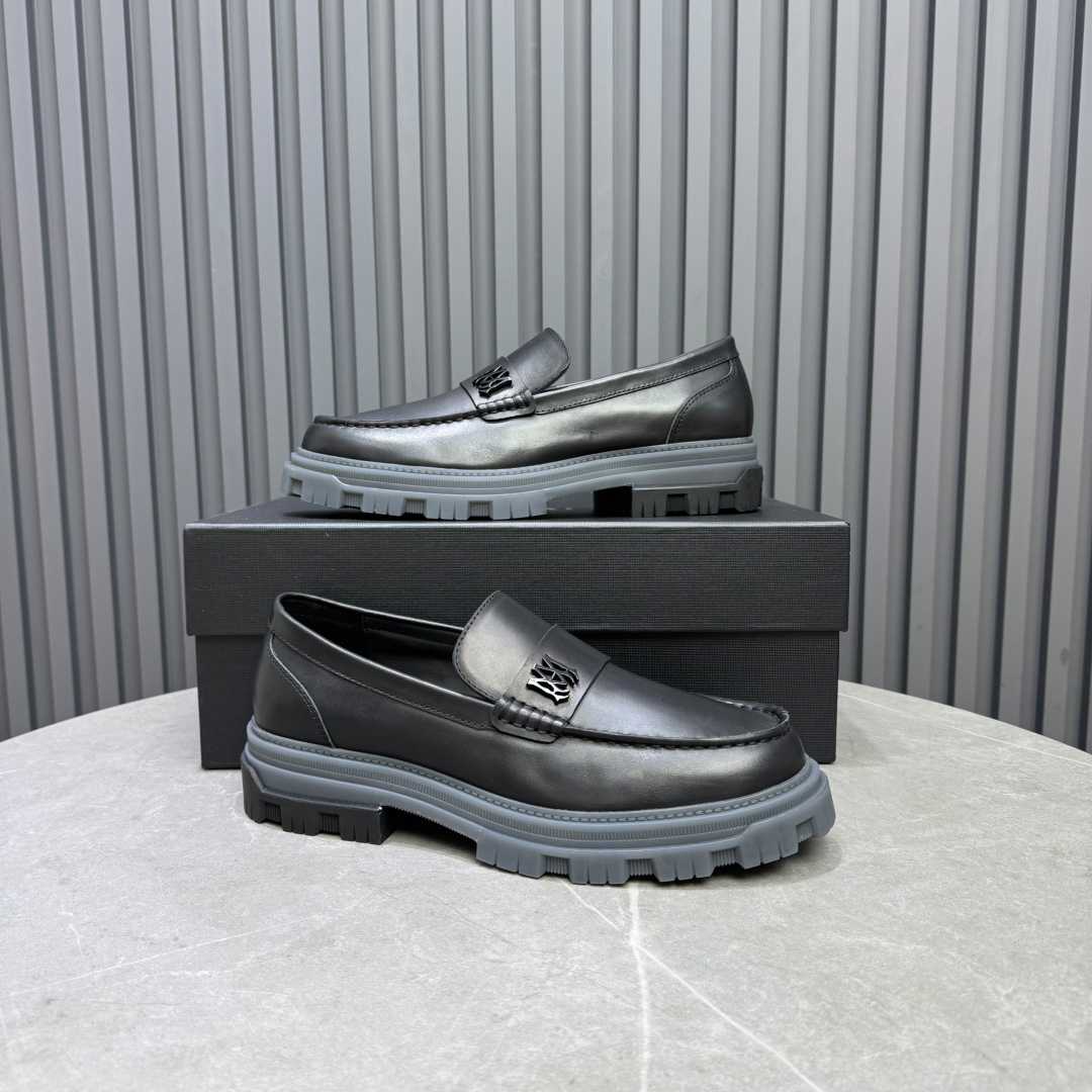 Amiri Black Military Slip-On Loafers - DopestKickz