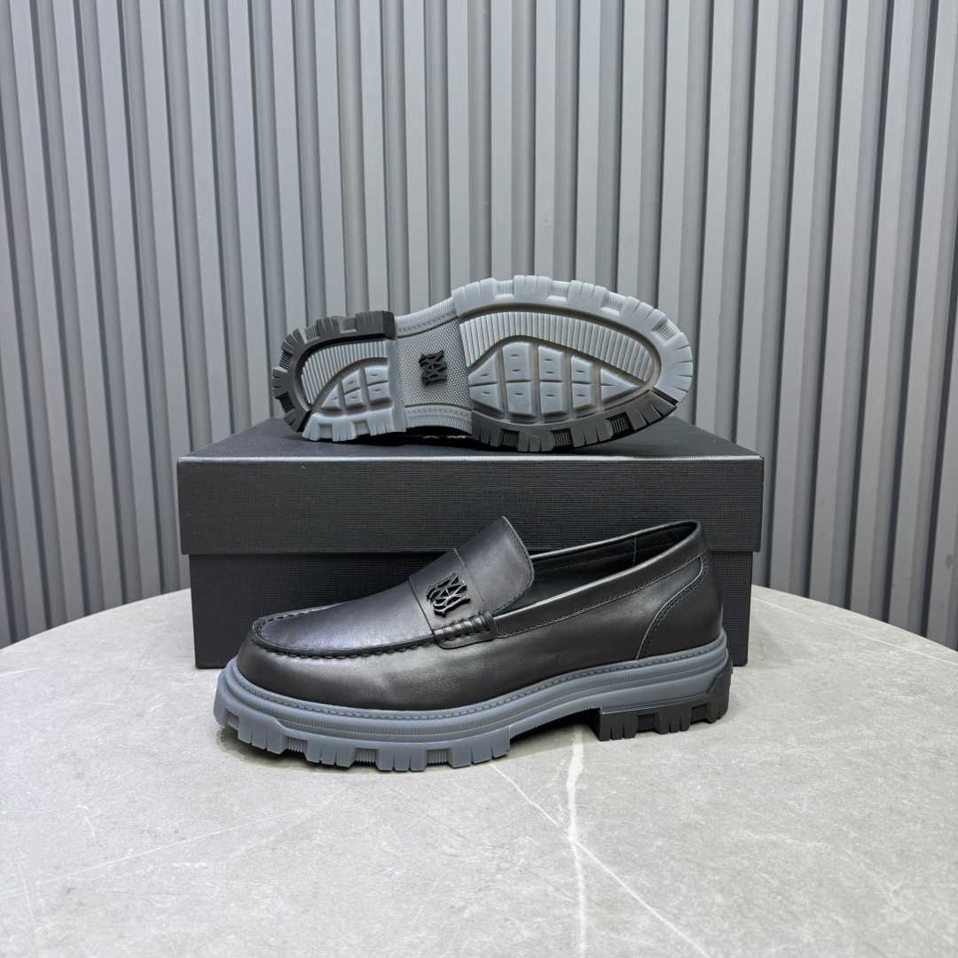 Amiri Black Military Slip-On Loafers - DopestKickz