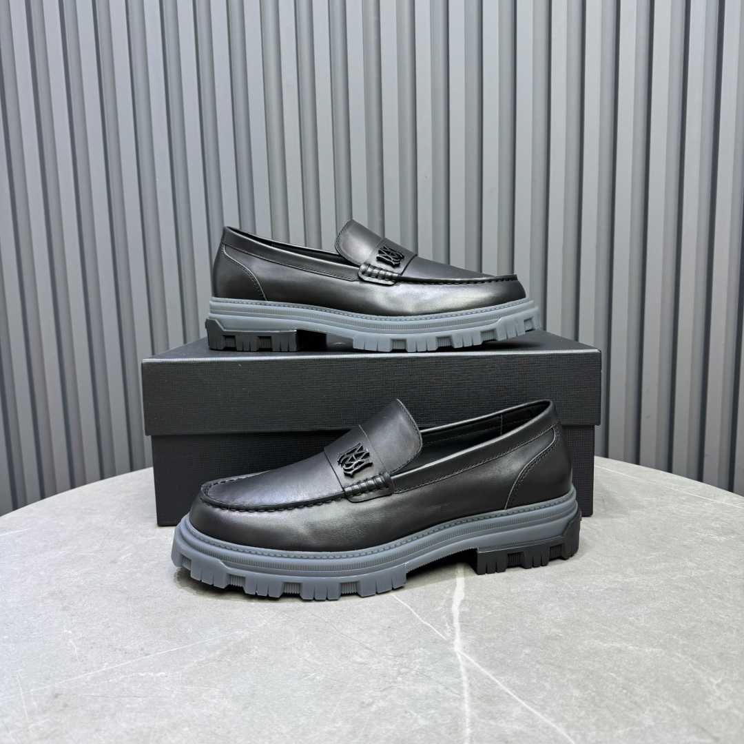 Amiri Black Military Slip-On Loafers - DopestKickz