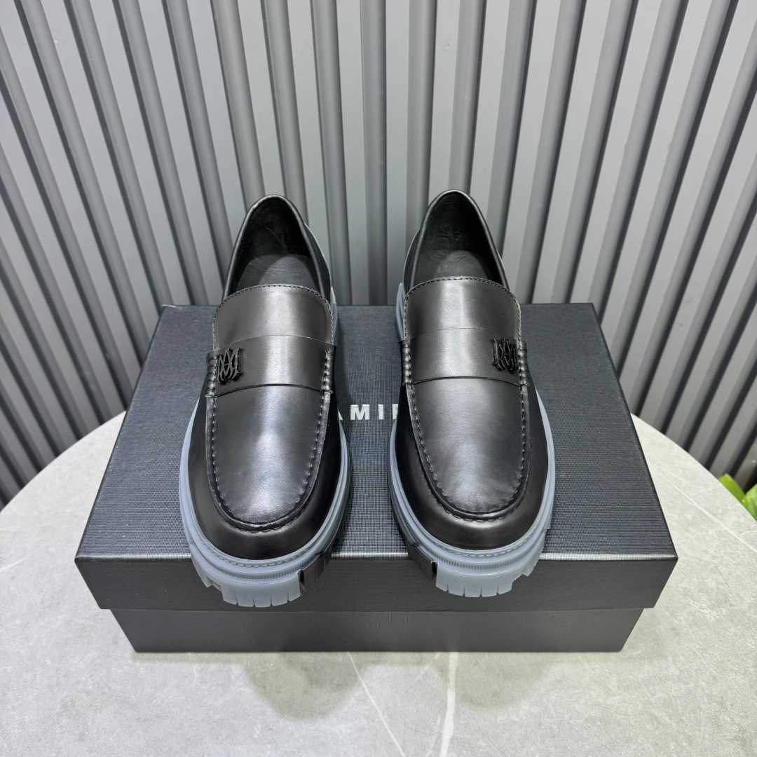 Amiri Black Military Slip-On Loafers - DopestKickz