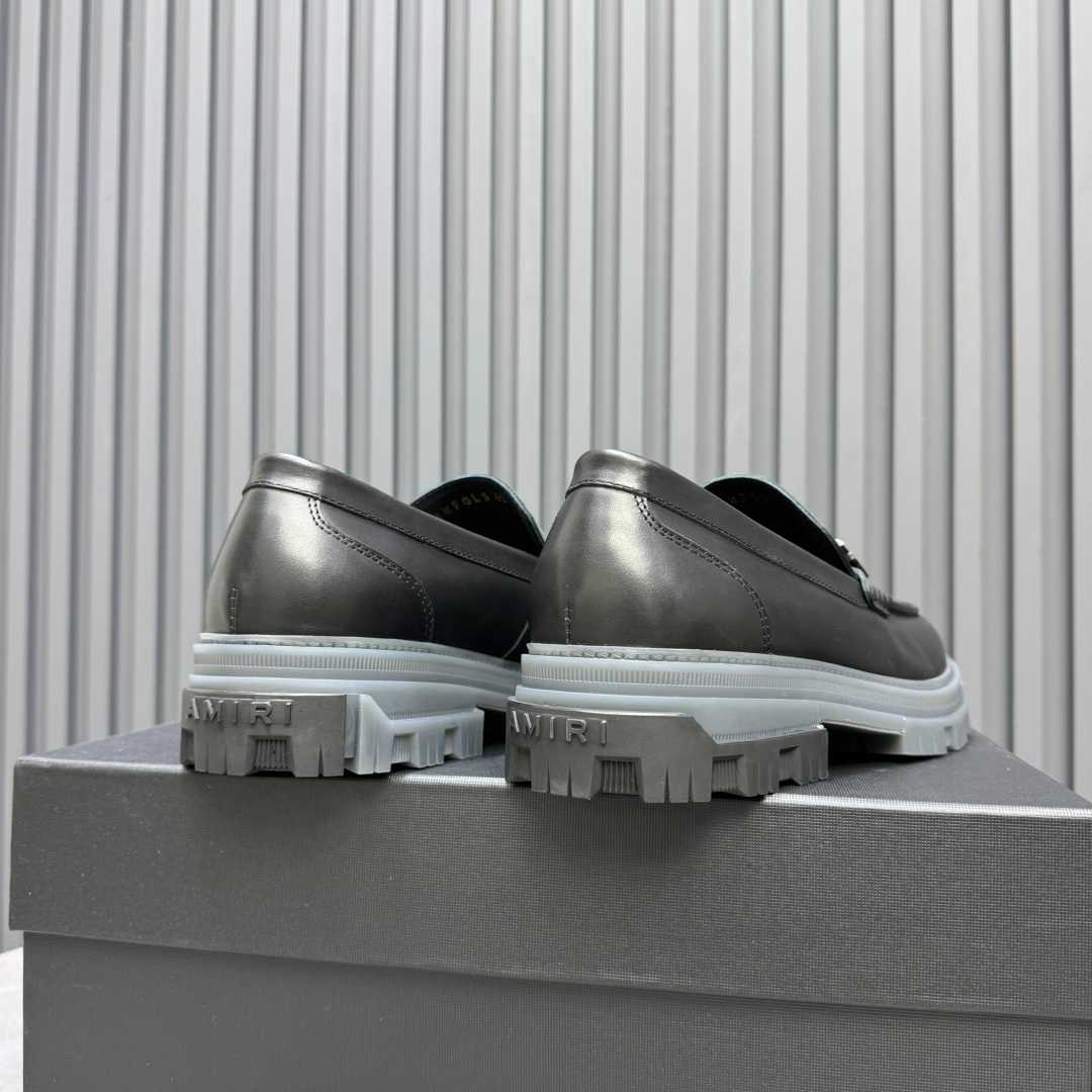 Amiri Black Military Slip-On Loafers - DopestKickz