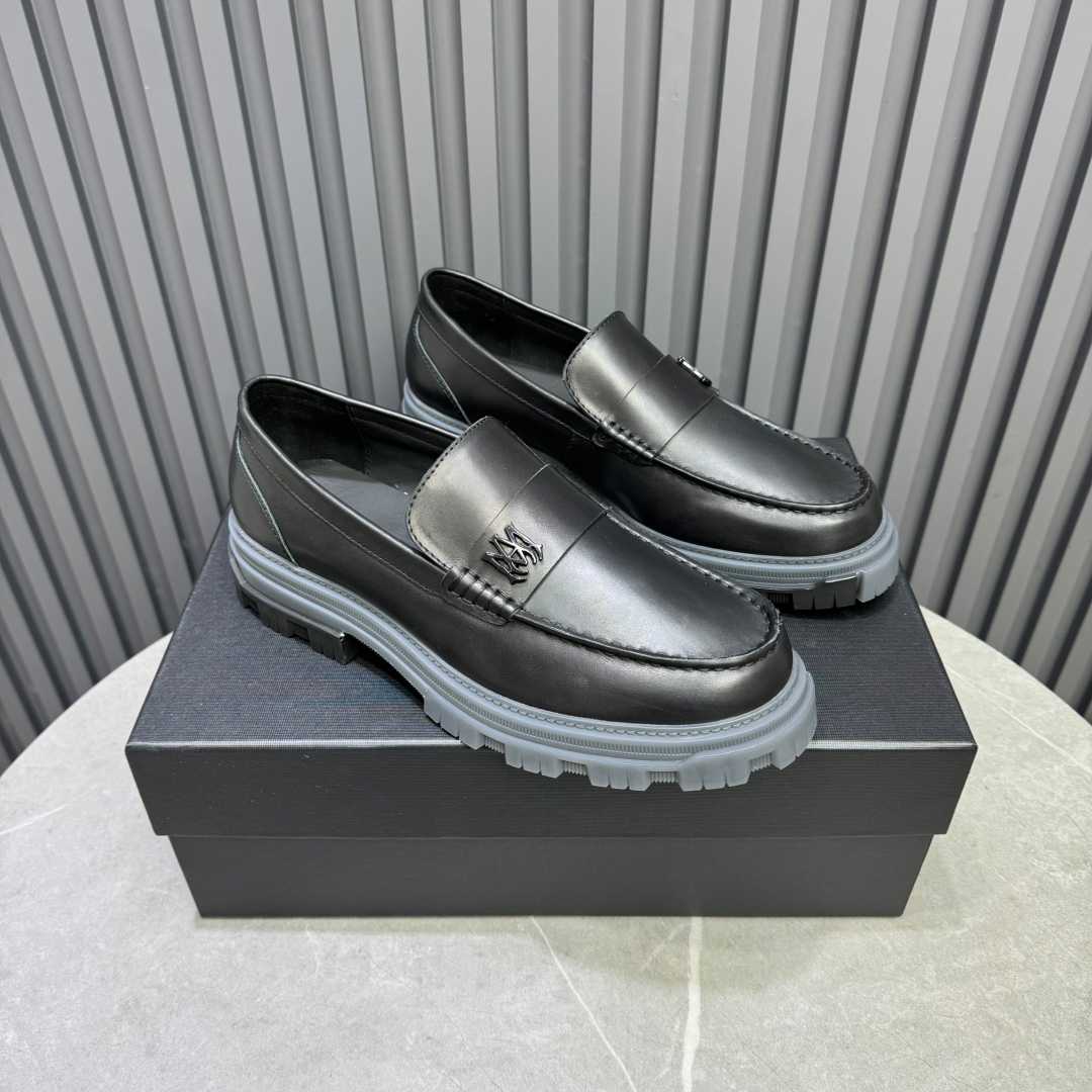 Amiri Black Military Slip-On Loafers - DopestKickz