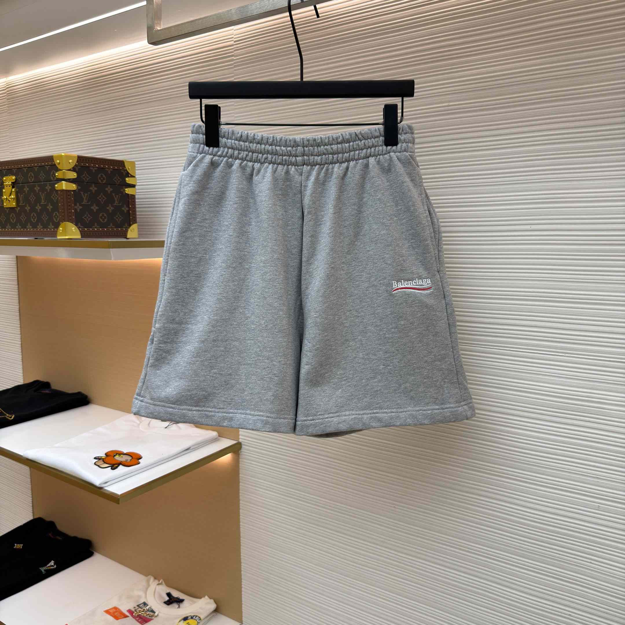 Balenciaga Embroidered Political Campaign Logo Shorts - DopestKickz