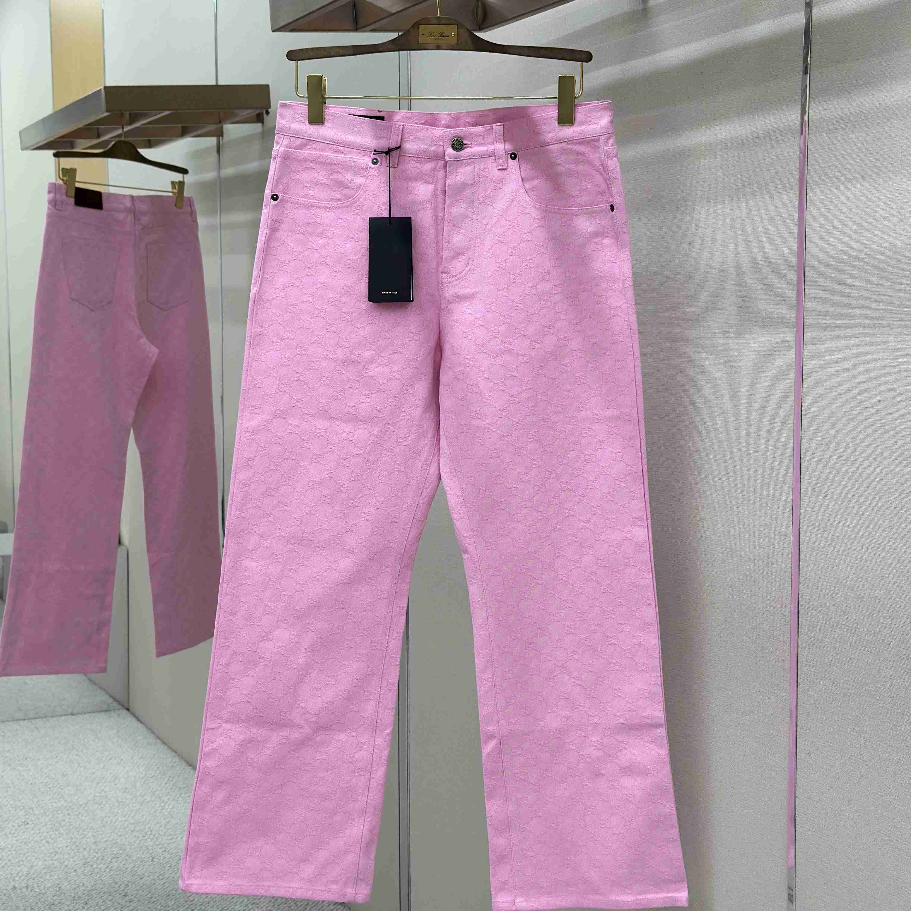 Gucci GG Cotton Denim Jacquard Pants - DopestKickz