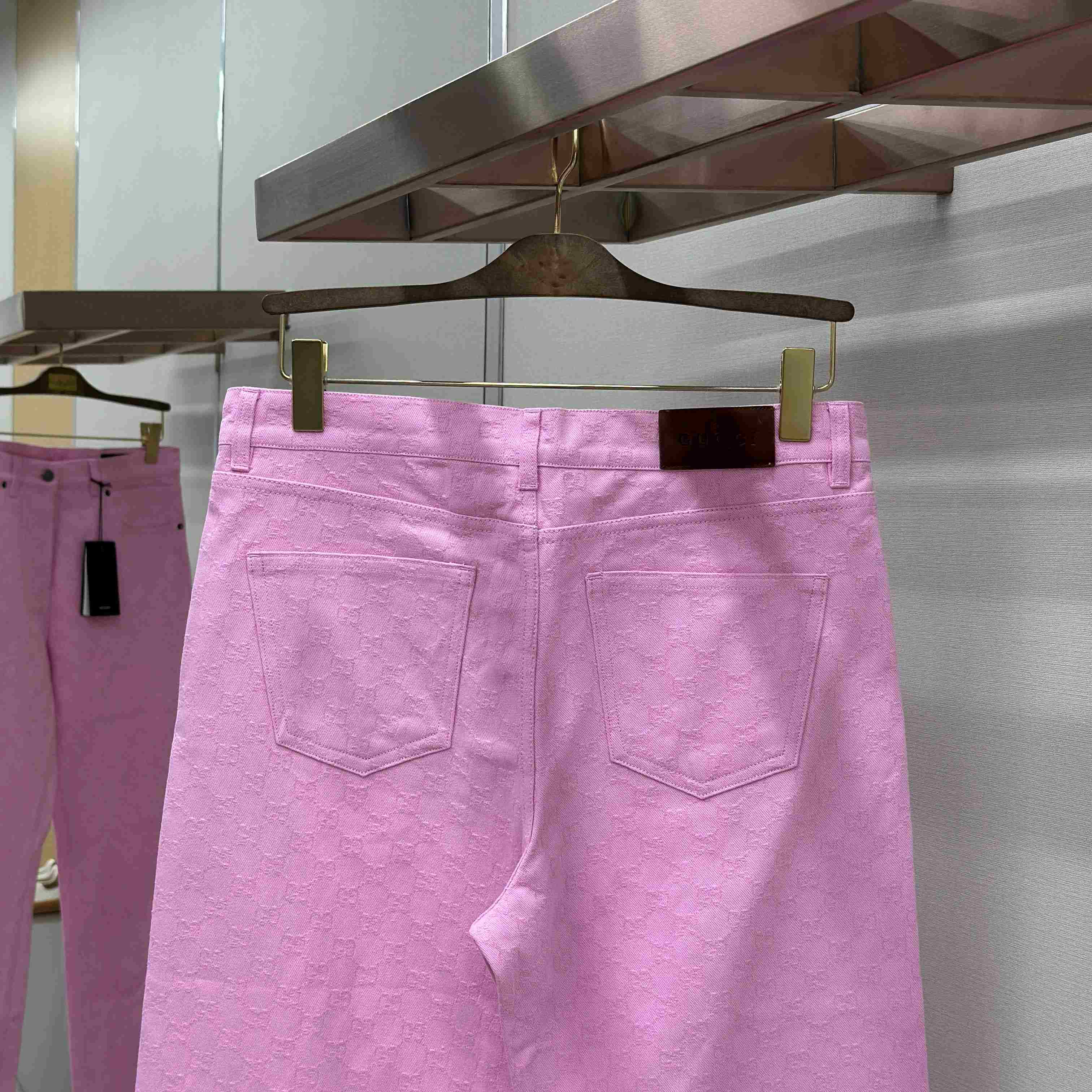 Gucci GG Cotton Denim Jacquard Pants - DopestKickz