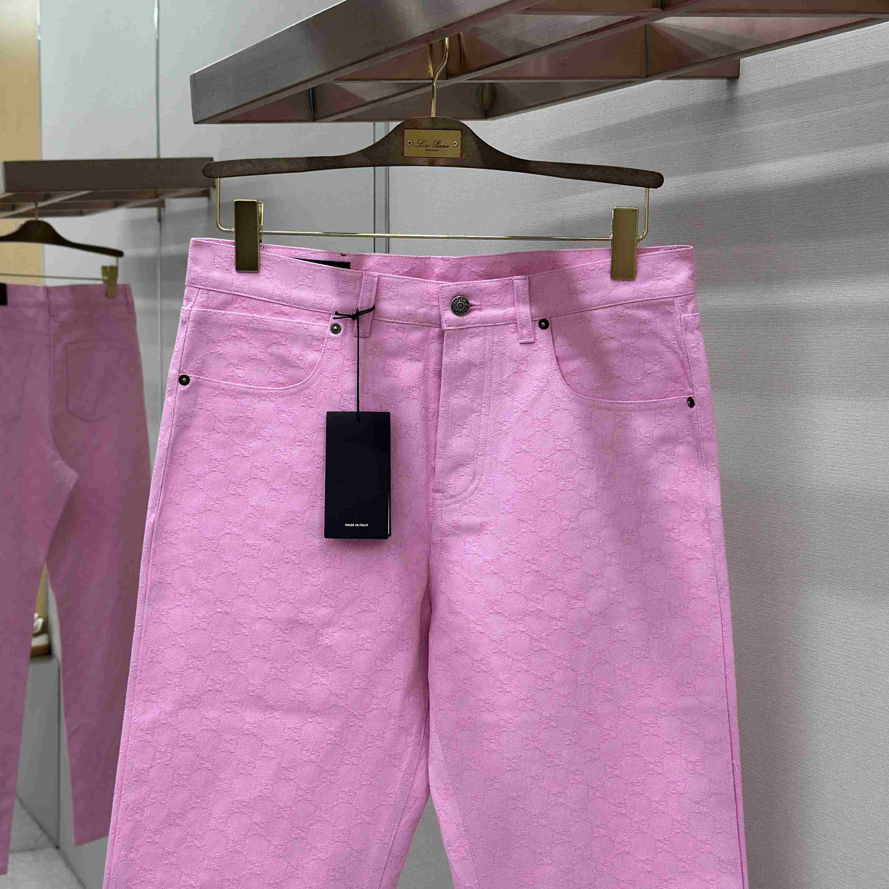 Gucci GG Cotton Denim Jacquard Pants - DopestKickz