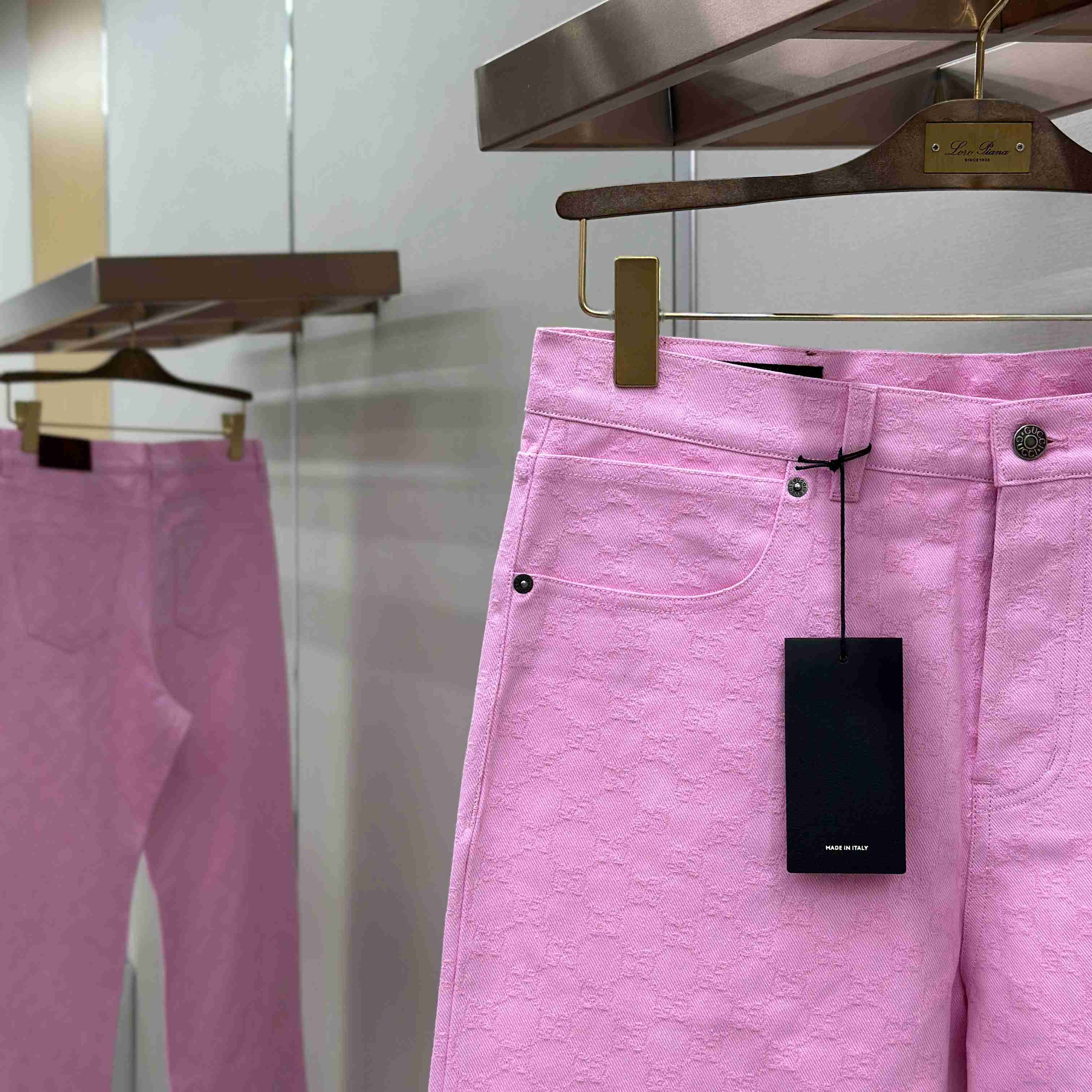 Gucci GG Cotton Denim Jacquard Pants - DopestKickz