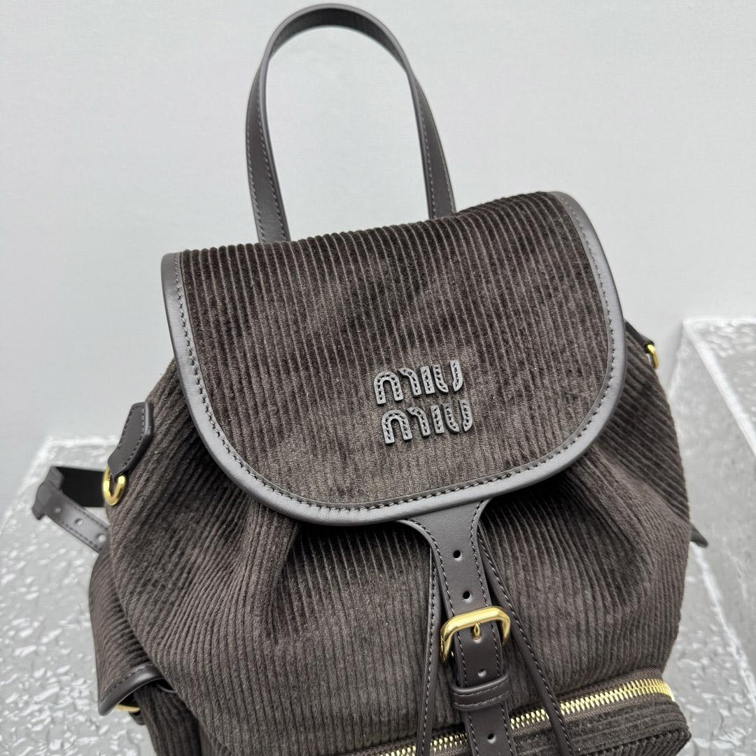 Miu Miu  Large Corduroy Backpack - DopestKickz