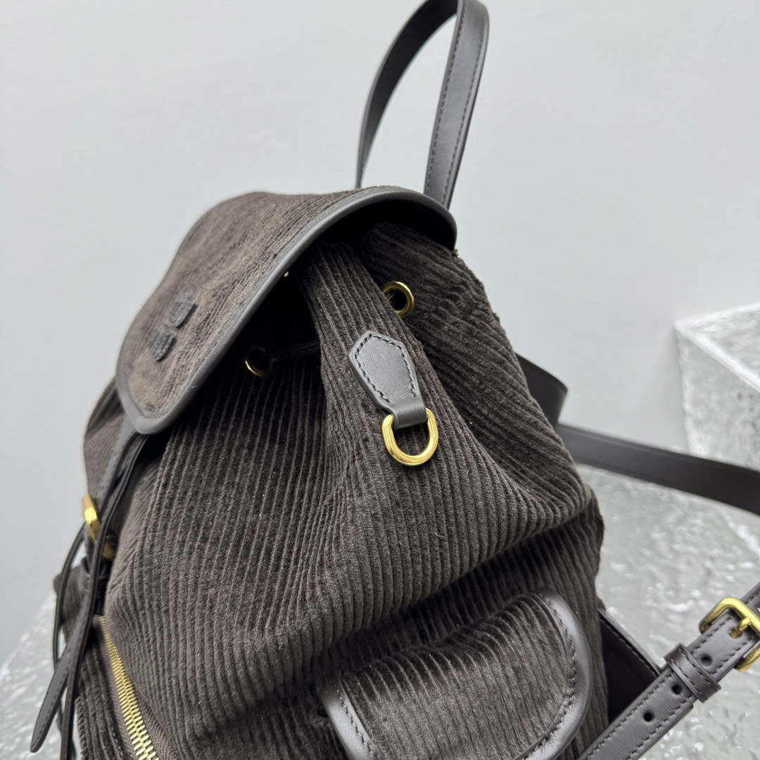 Miu Miu  Large Corduroy Backpack - DopestKickz