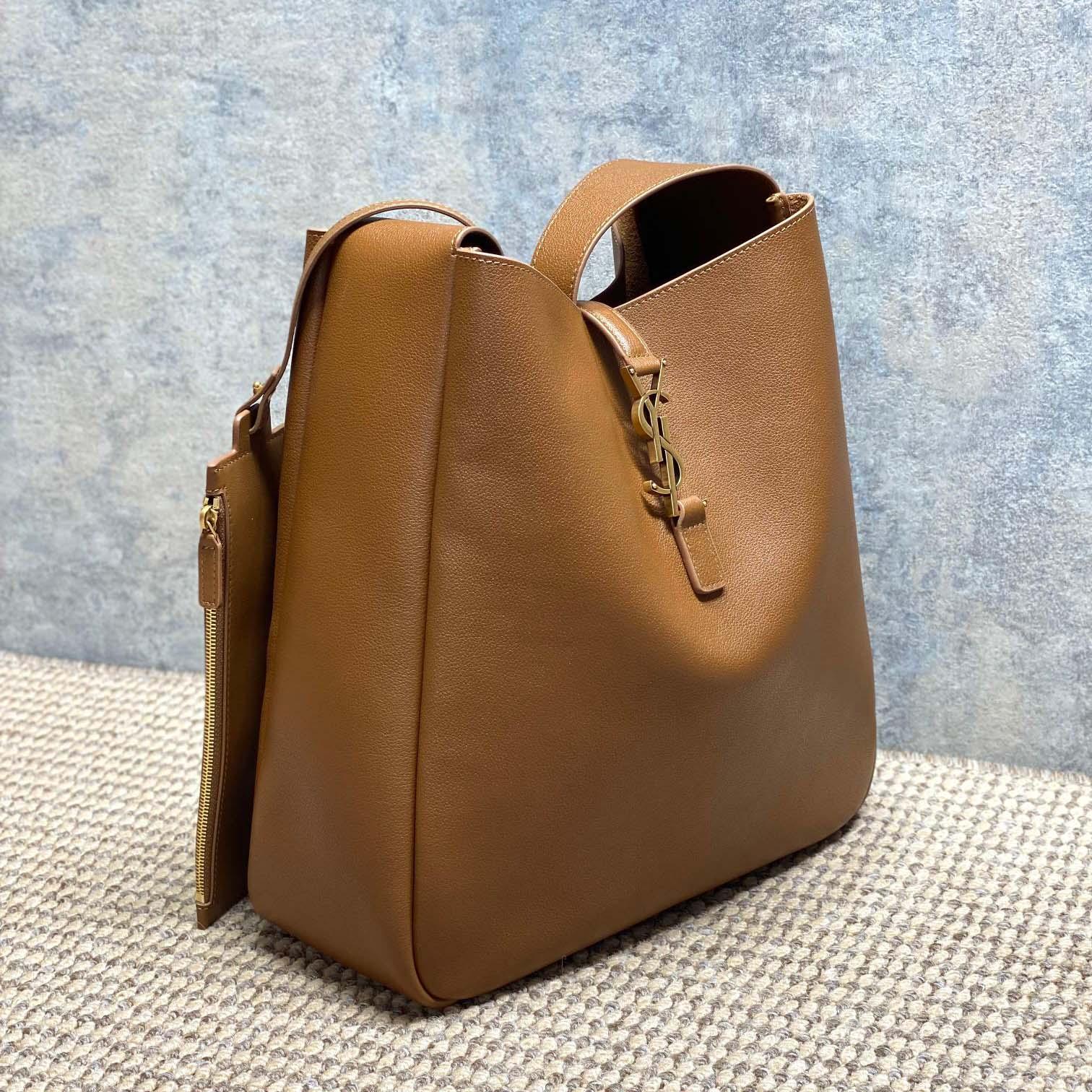Saint Laurent LE 5 À 7 Supple LARGE In Grained Leather - DopestKickz