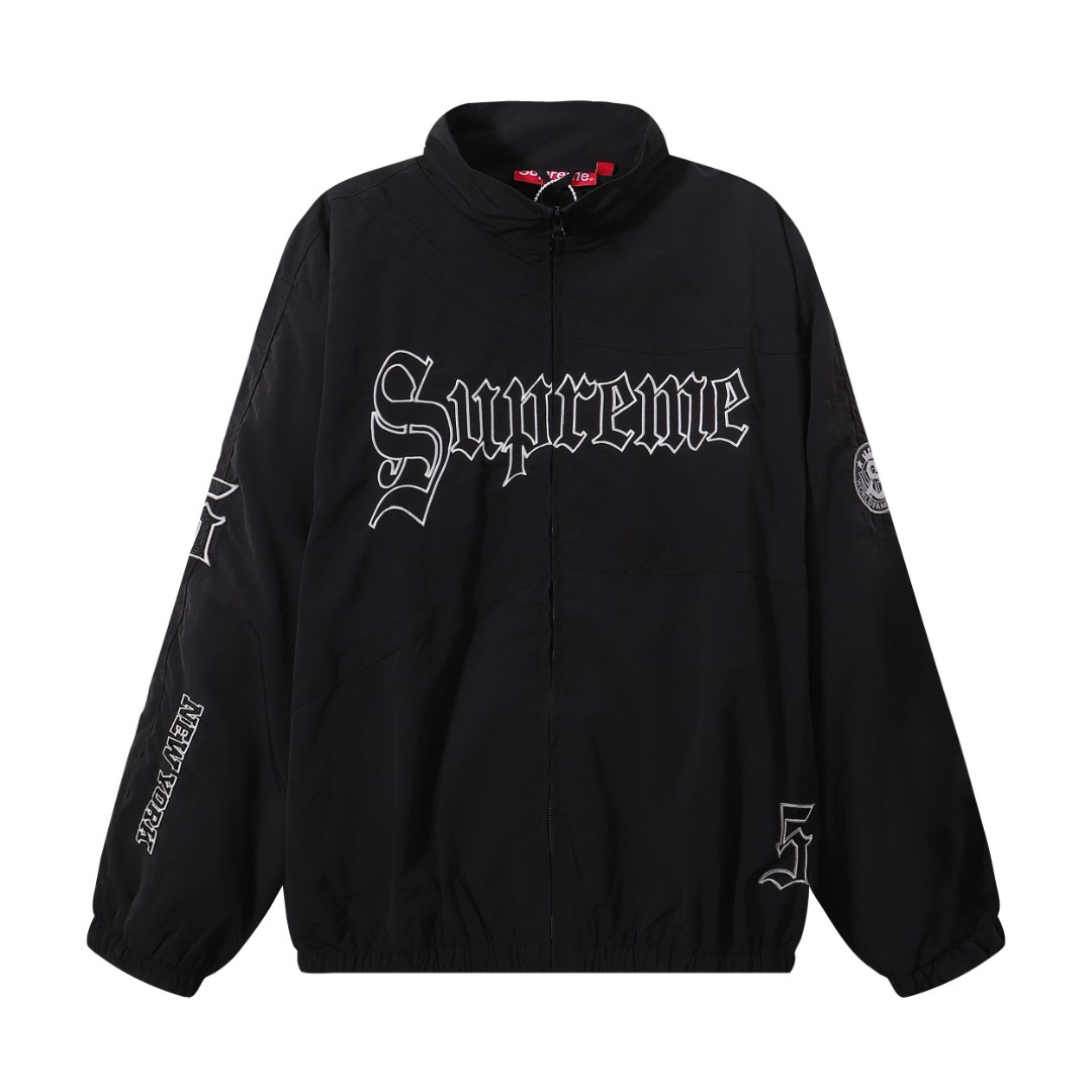 Supreme Old English Track Jacket 'Black' - DopestKickz