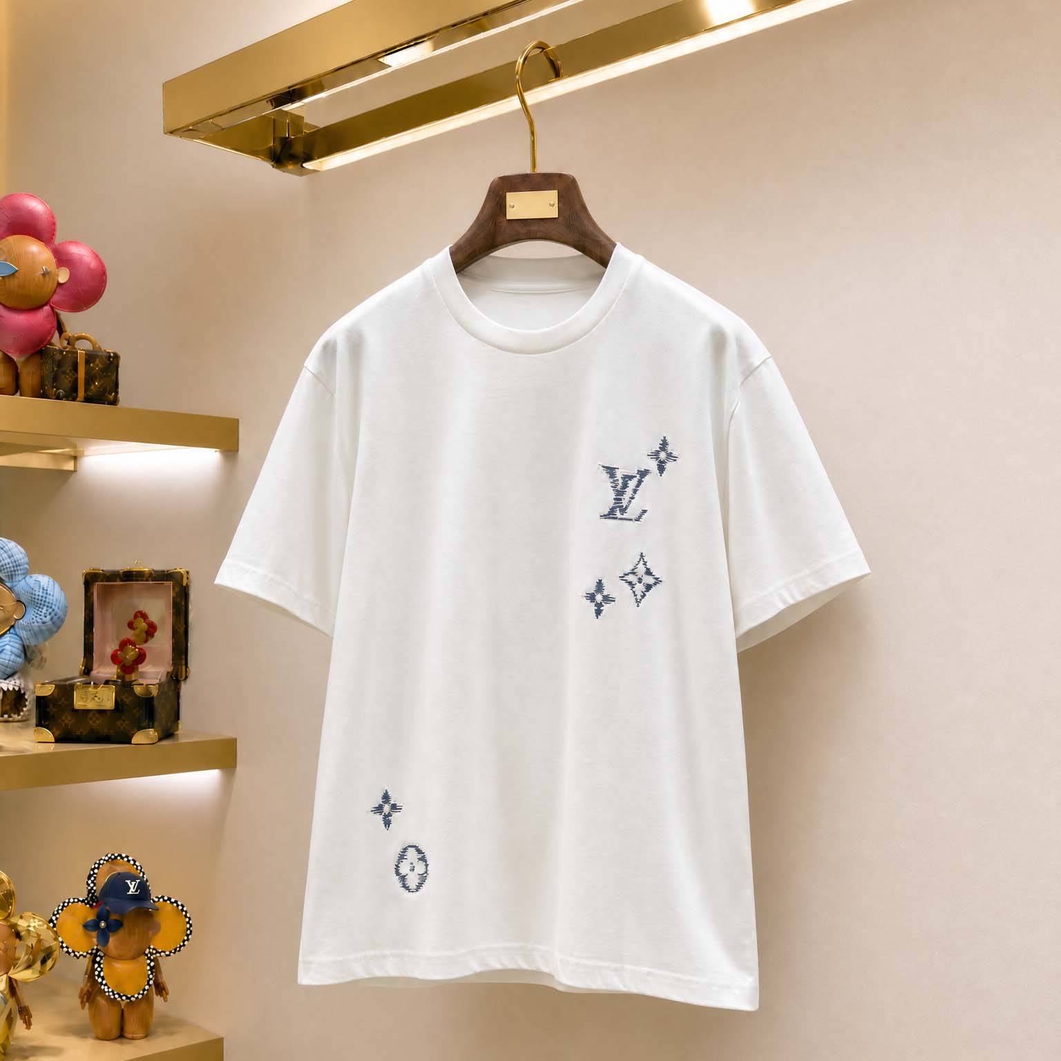 Louis Vuitton Embroidered Signature T-Shirt   1AK7FW - DopestKickz