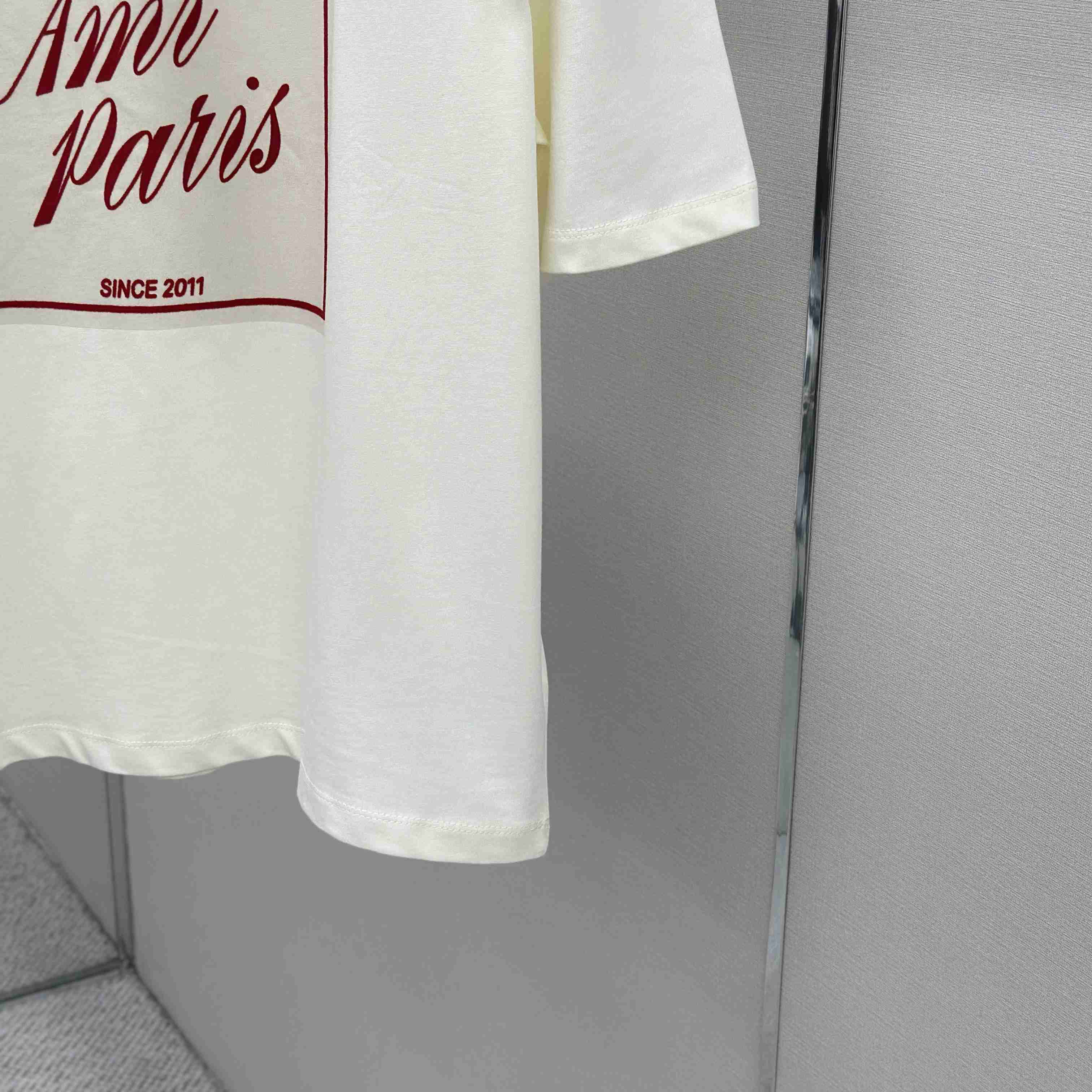 AMI Paris White Cotton Ami Paris Heritage Print T-shirt - DopestKickz
