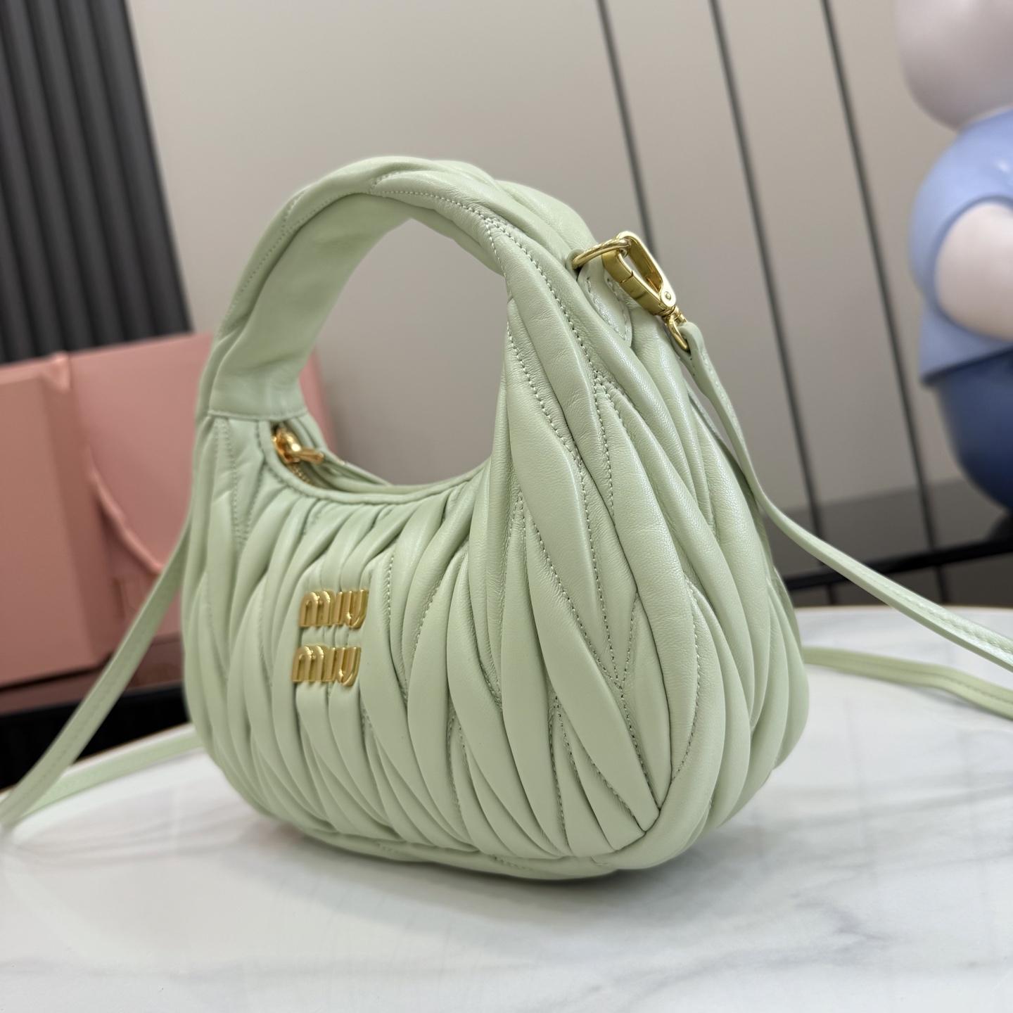 Miu Miu Wander Matelassé Nappa Leather Hobo Bag  - DopestKickz
