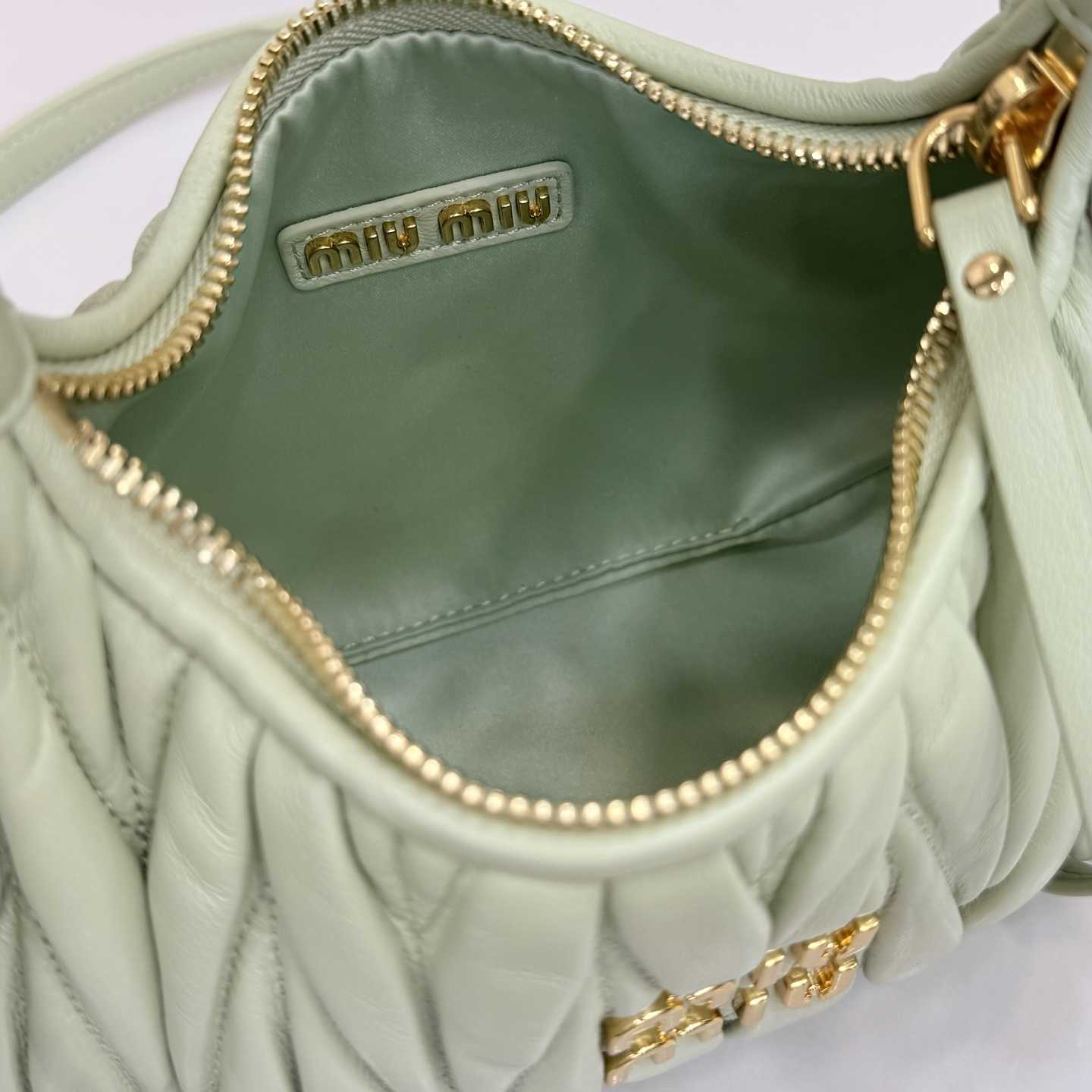 Miu Miu Wander Matelassé Nappa Leather Hobo Bag  - DopestKickz