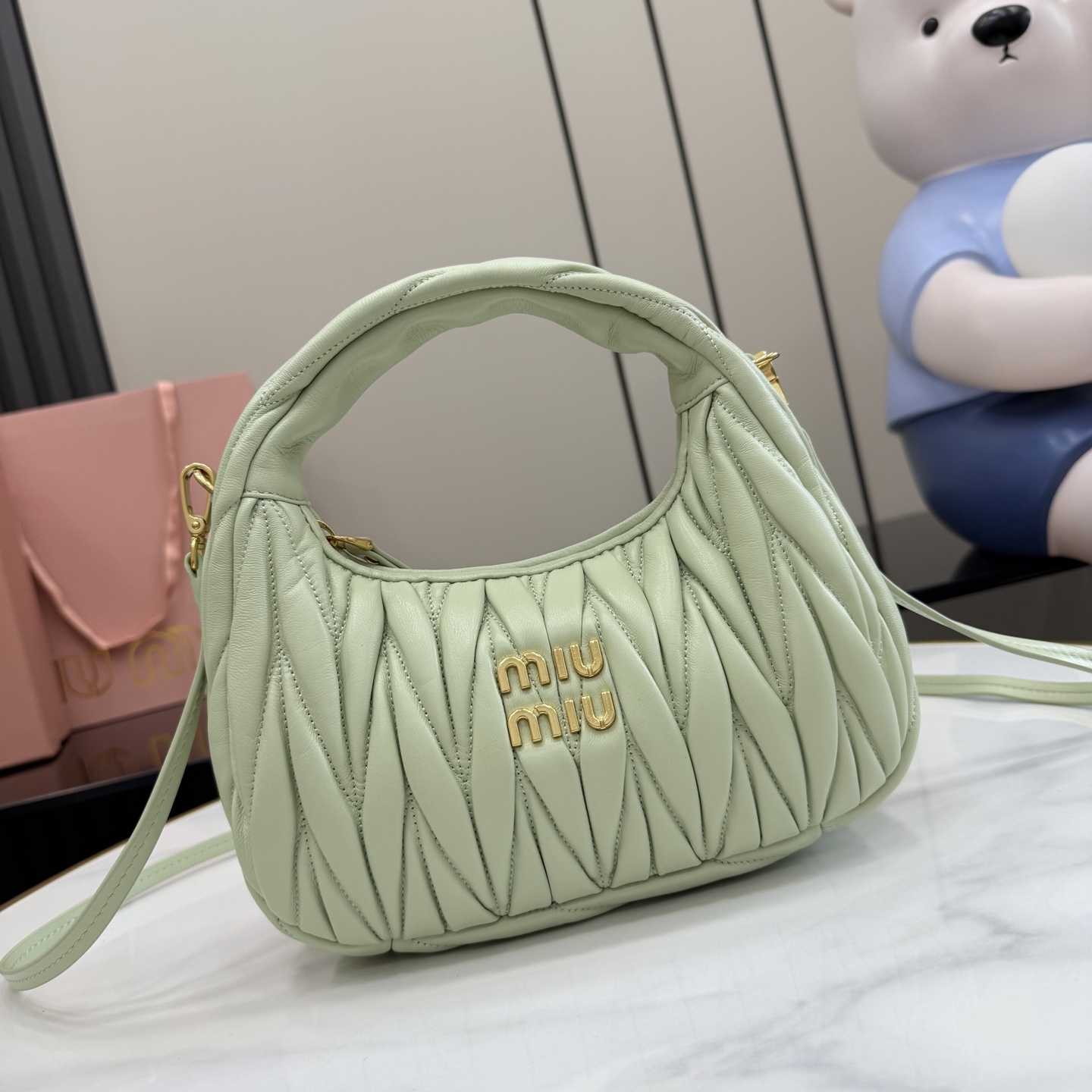 Miu Miu Wander Matelassé Nappa Leather Hobo Bag  - DopestKickz